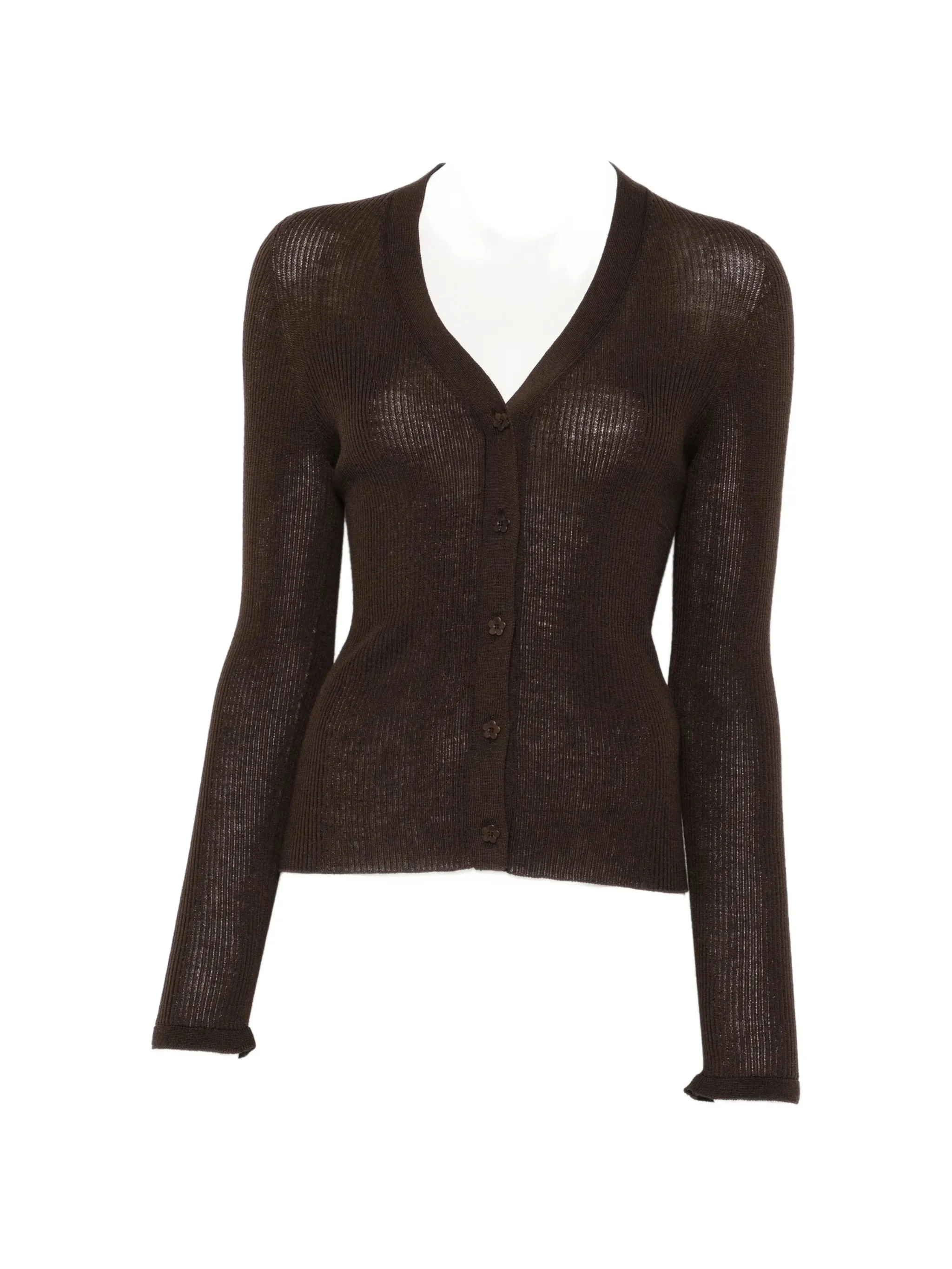 Cecilie Bahnsen Ribbed V-neck Cardigan - 1