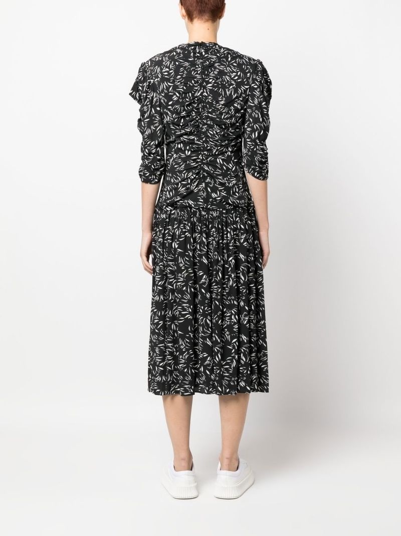 Printed Crepe De Chine Dress - 4