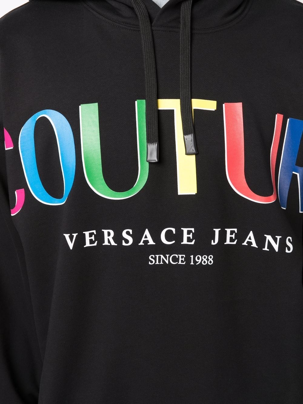 logo-print cotton hoodie - 5