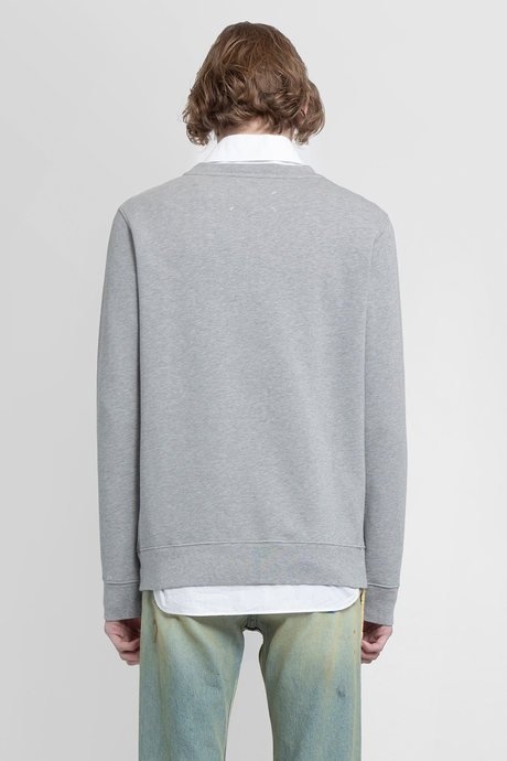 Maison margiela men's grey crewneck cotton sweatshirt - 3