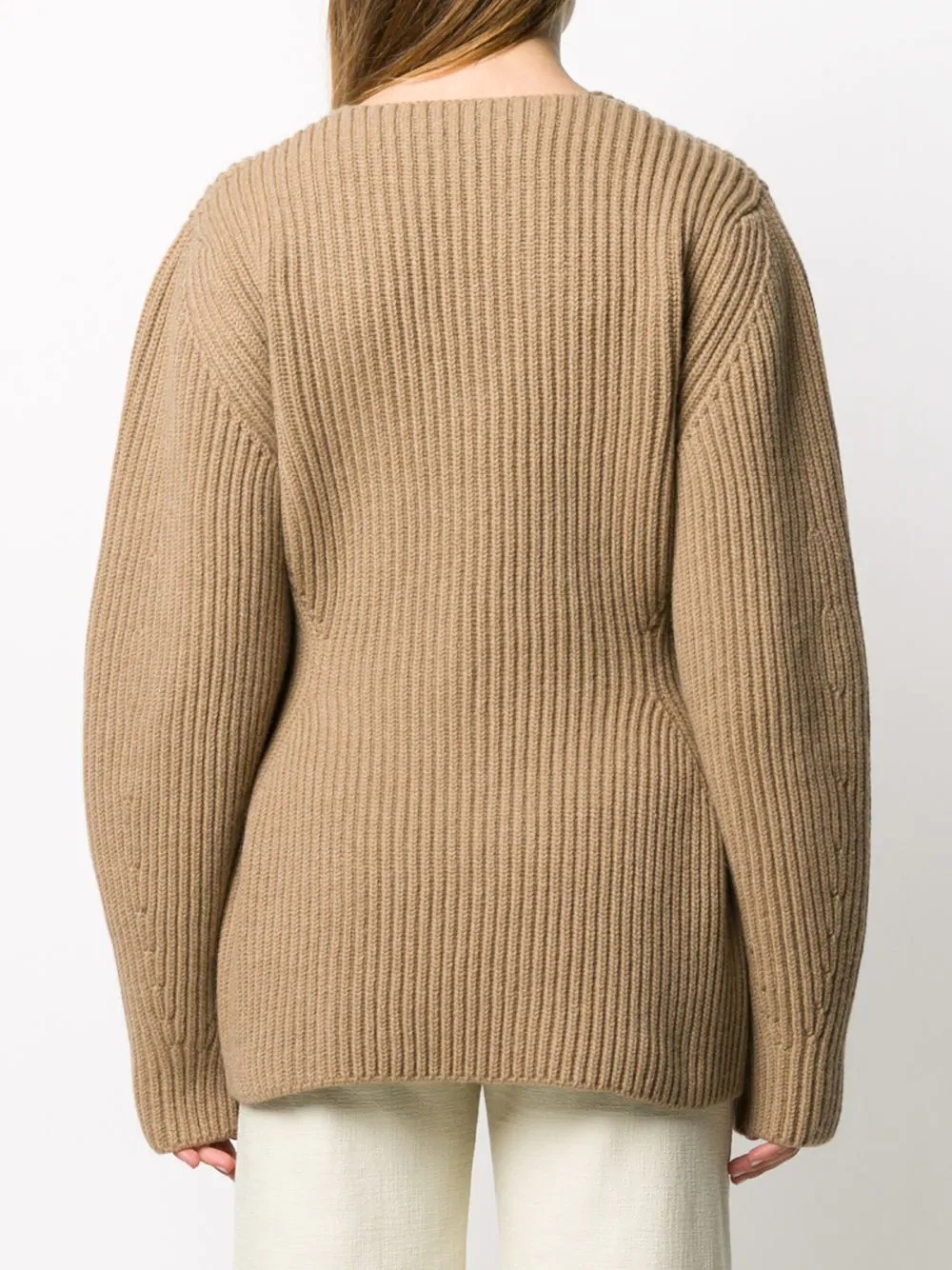 chunky ribbed wool jumper - 4