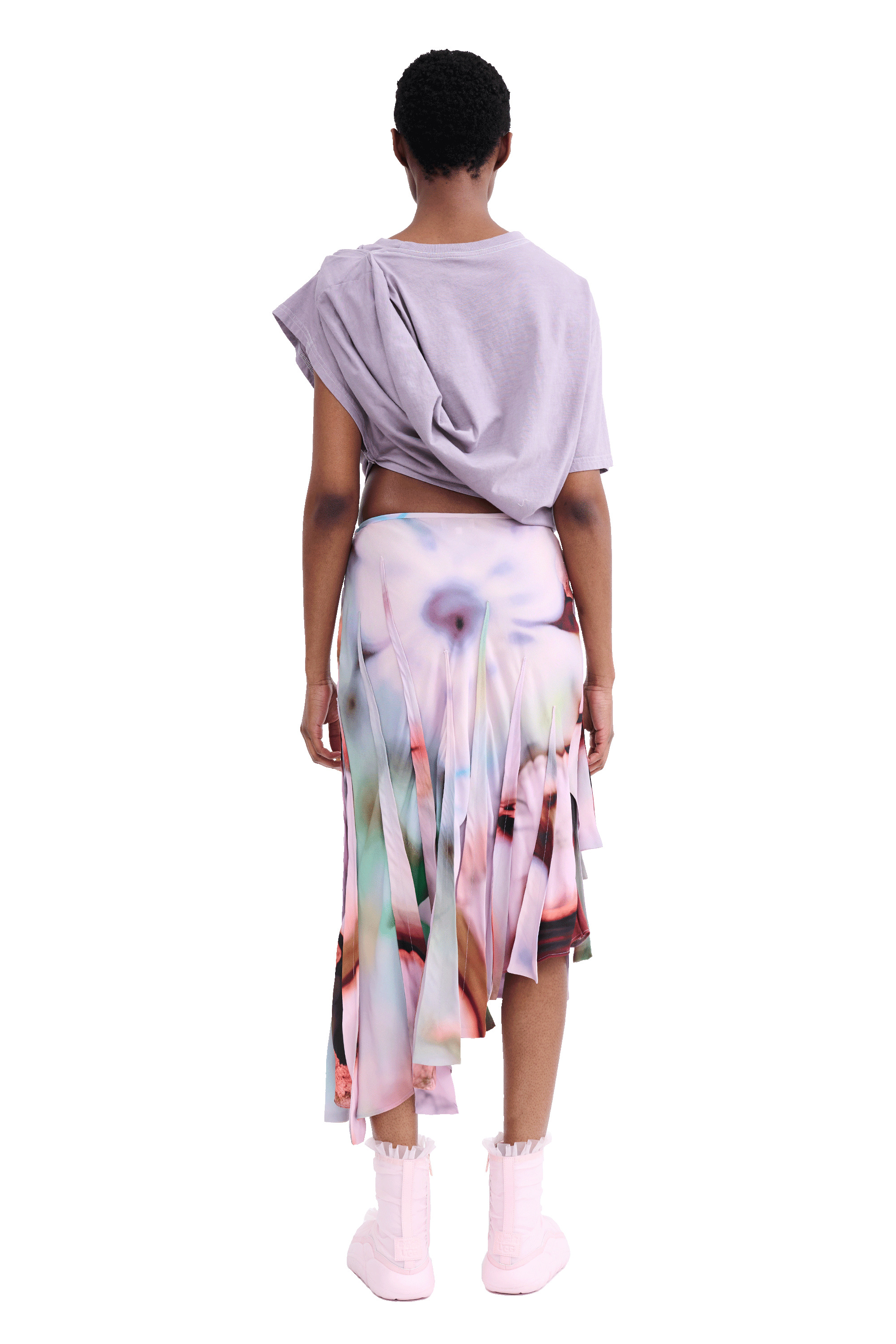 MAUVE EVA DRAPED TEE - 5
