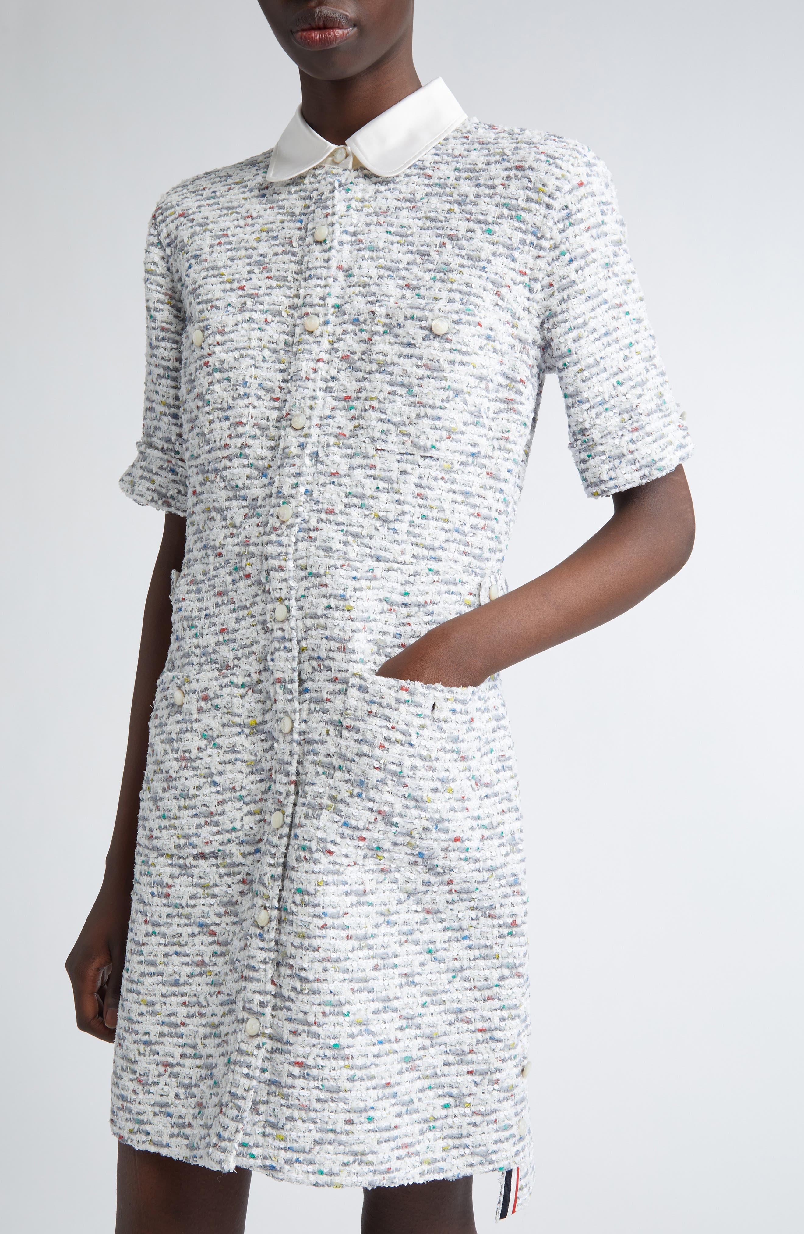 Thom Browne Tweed Sheath Dress in Medium Grey at Nordstrom - 4