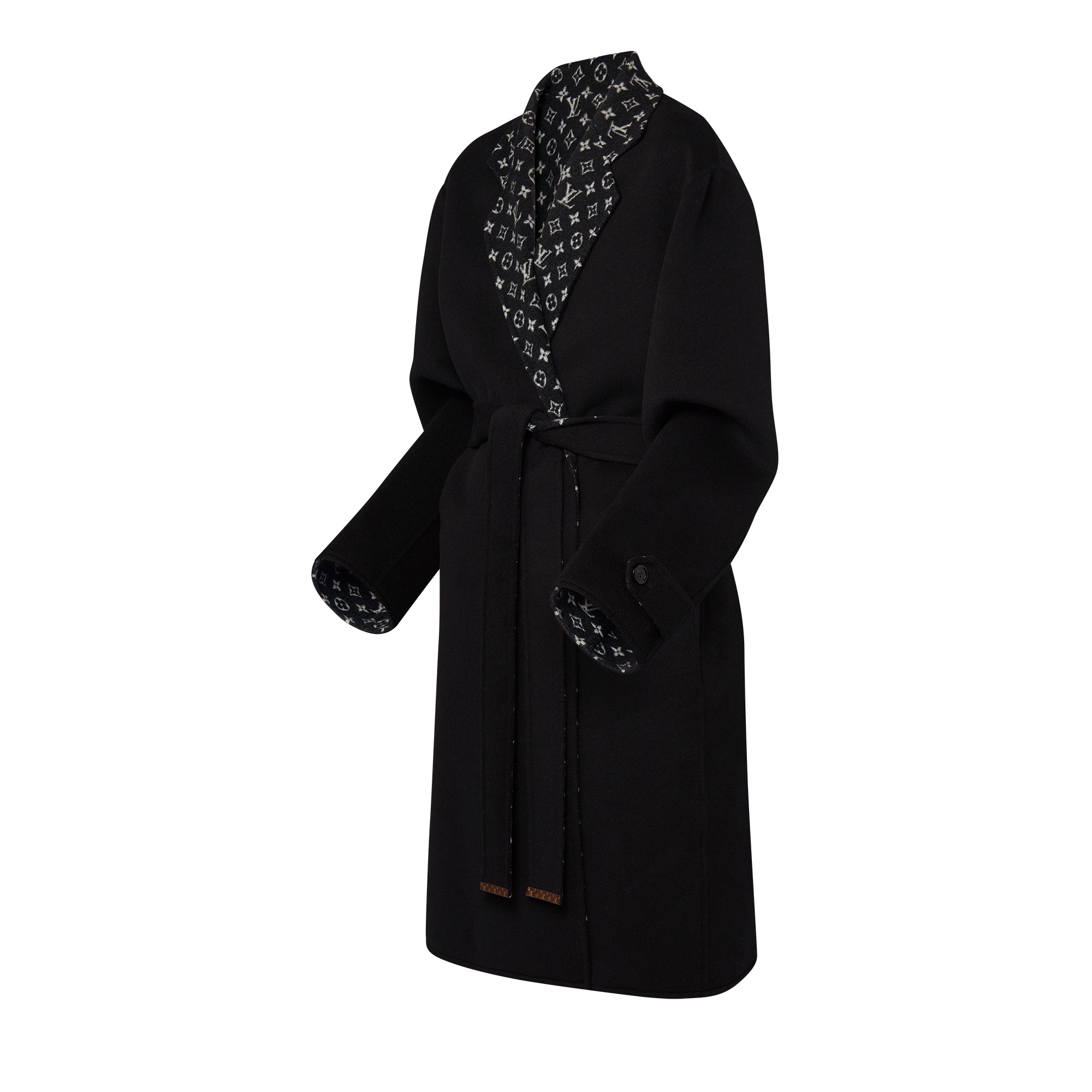Lapel Collar Wrap Coat - 2