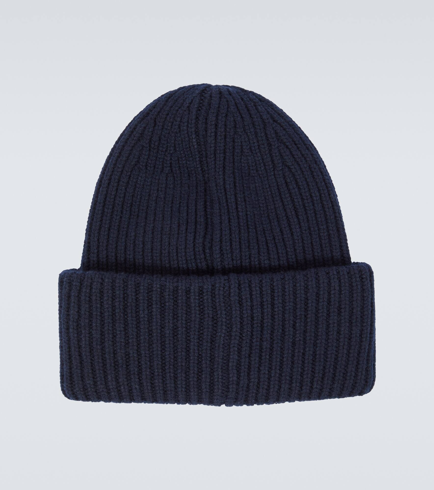 Leather-trimmed cashmere beanie - 4