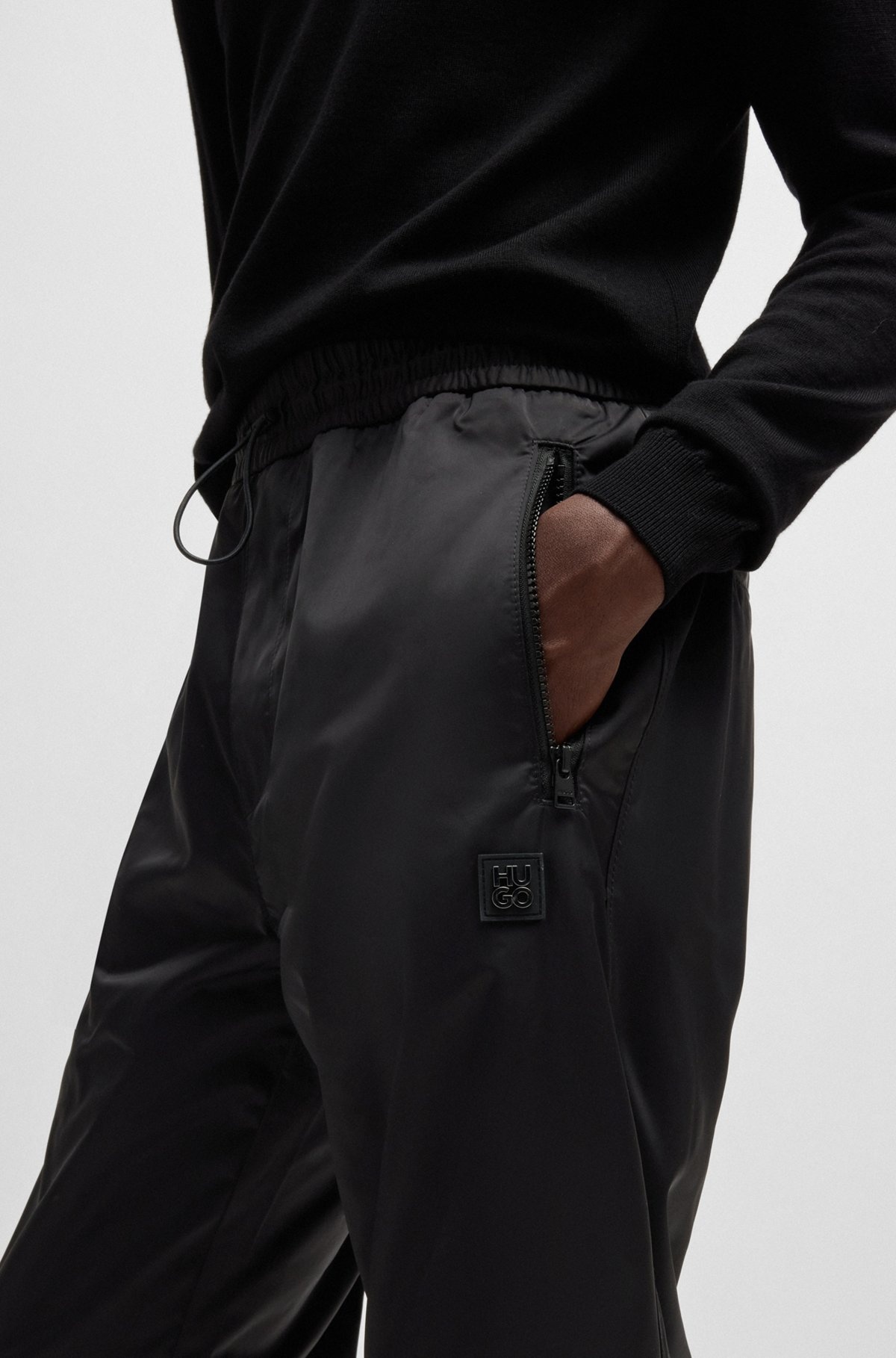 REGULAR-FIT TROUSERS IN WATER-REPELLENT SATIN - 5