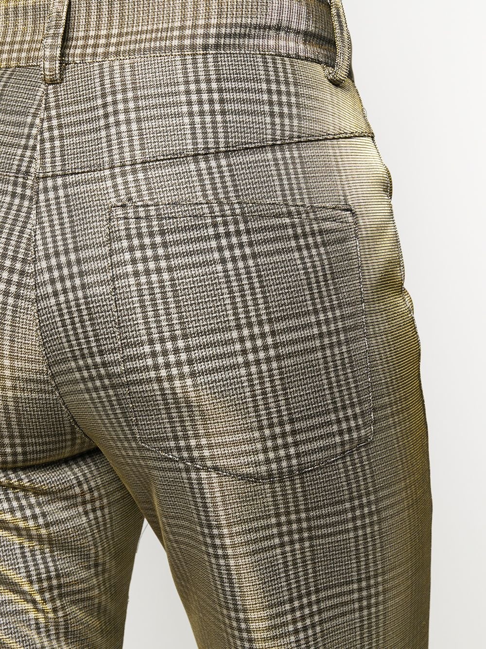 checked lamé flared trousers - 5