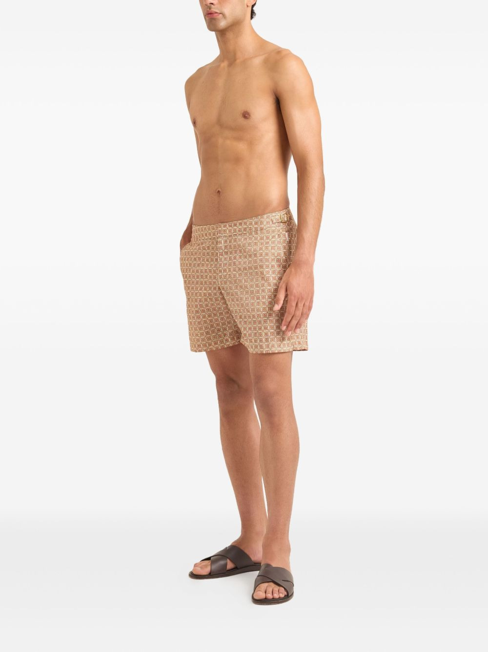 Bulldog geometric-pattern swim shorts - 2