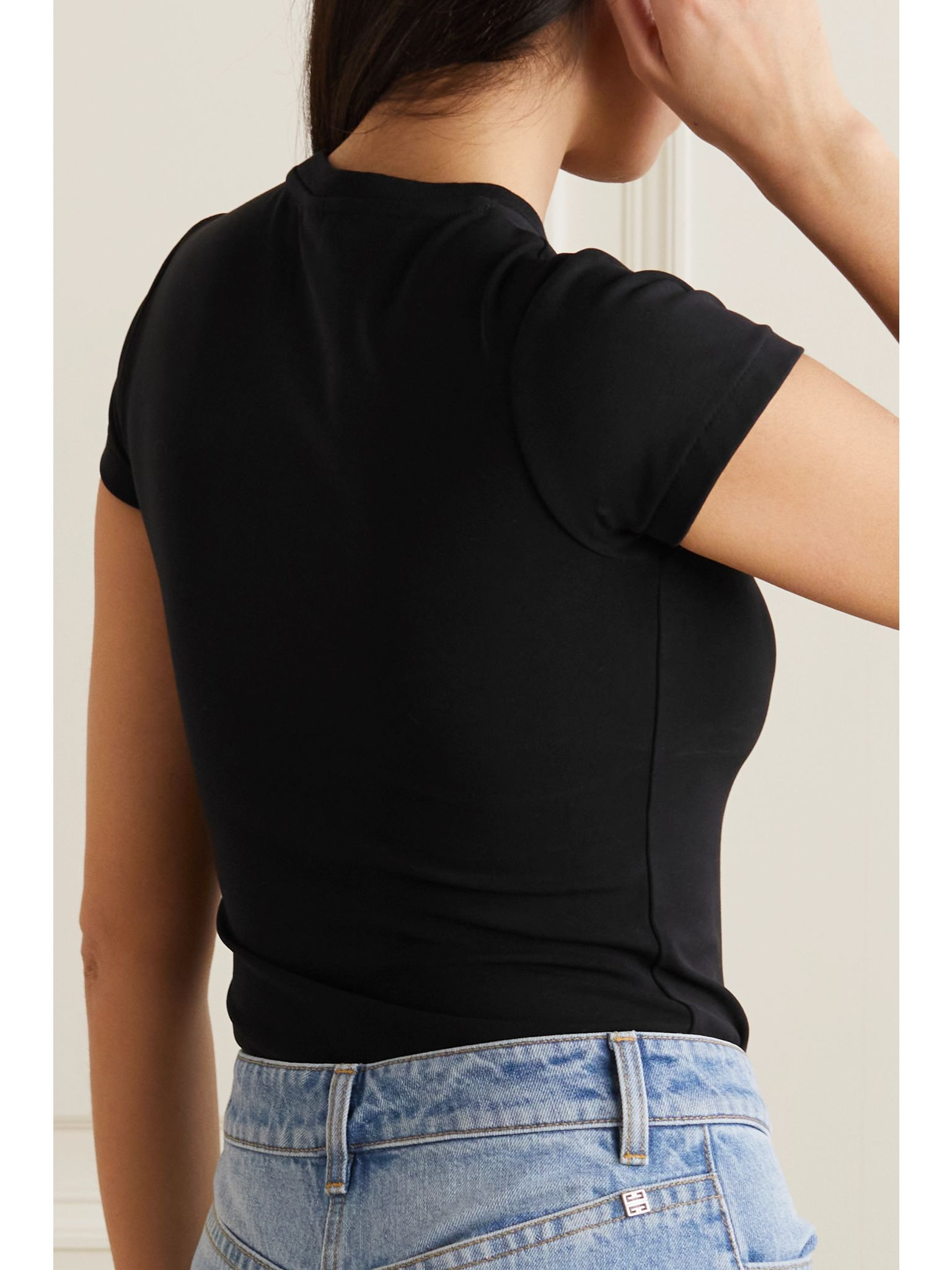 Stretch-cotton jersey bodysuit Black - 4
