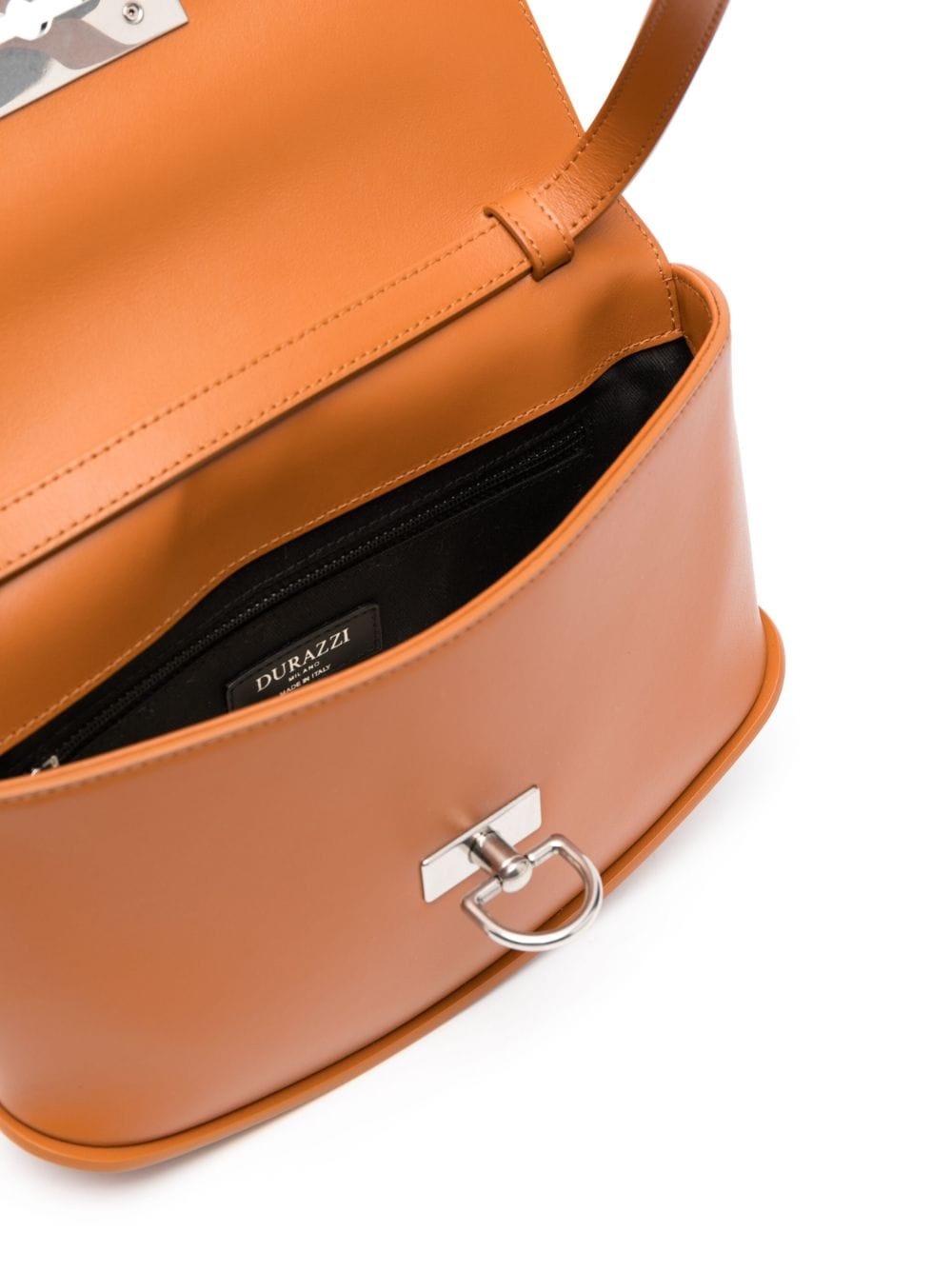 logo-engraved leather shoulder bag - 5