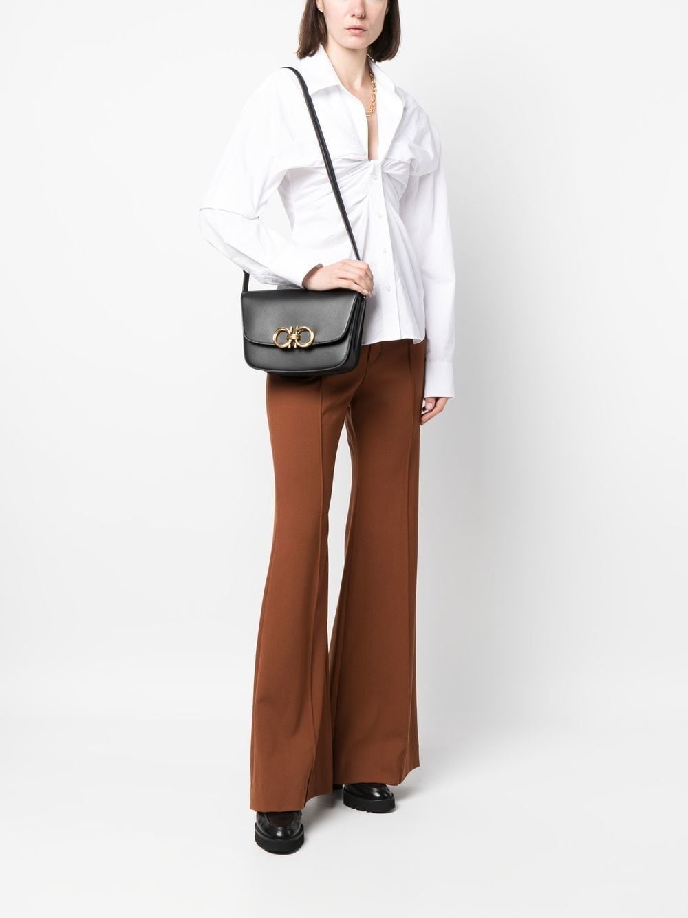 Gancini leather shoulder bag - 2