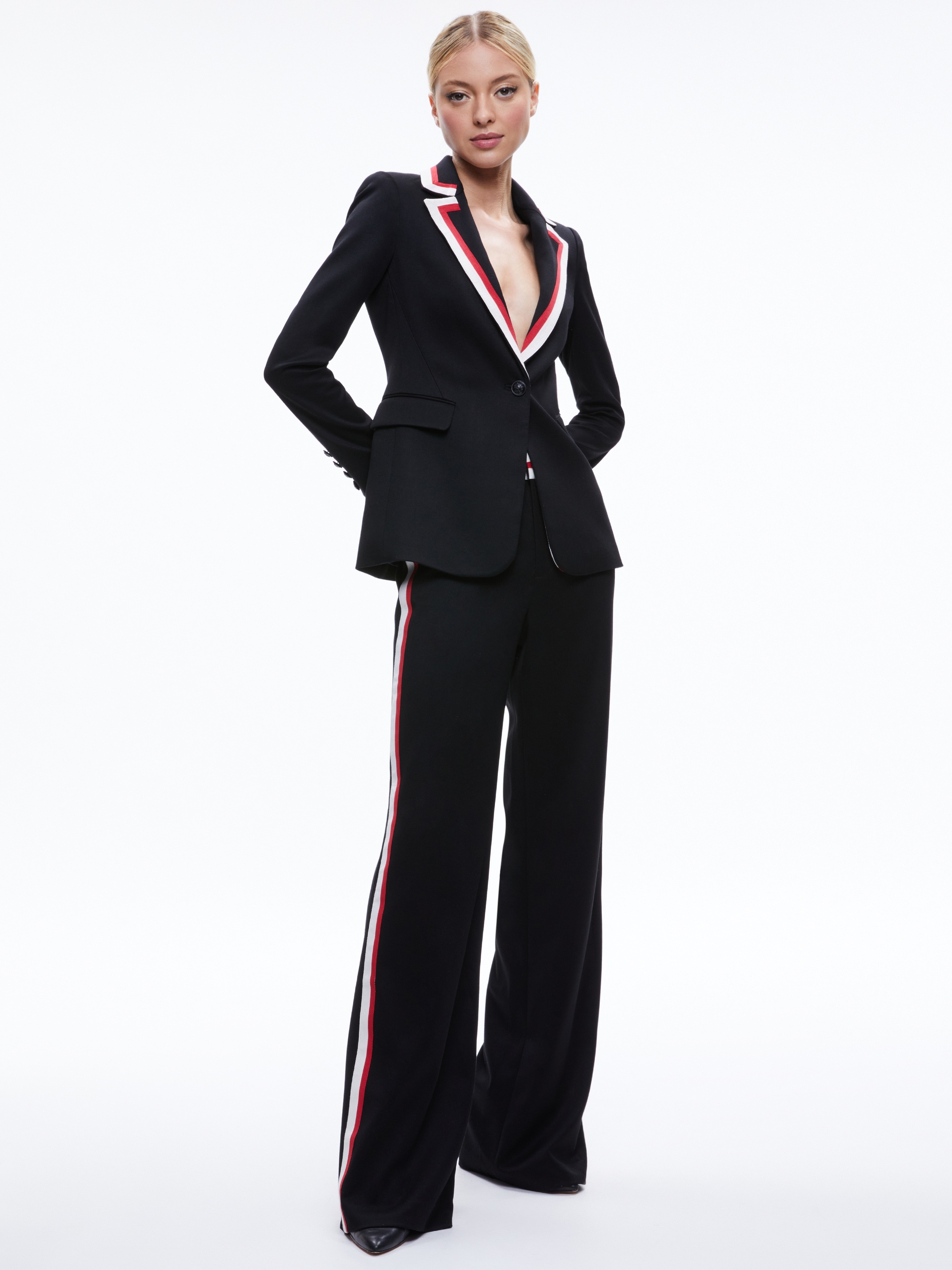 MACEY BLAZER WITH CONTRAST STRIPE - 4