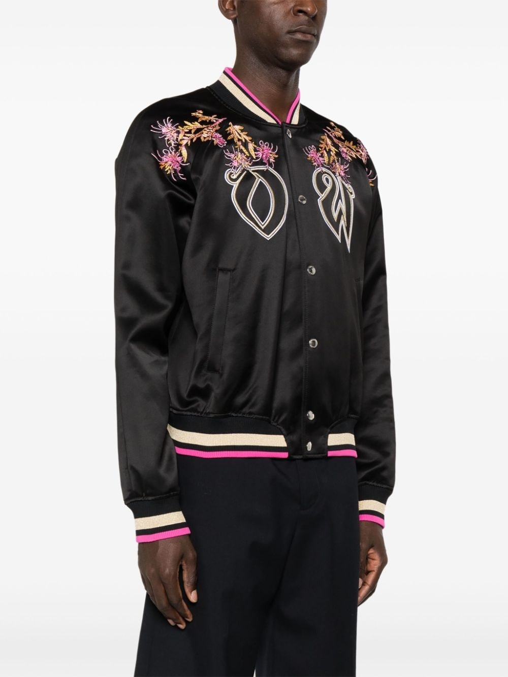 eagle-embroidered bomber jacket - 4
