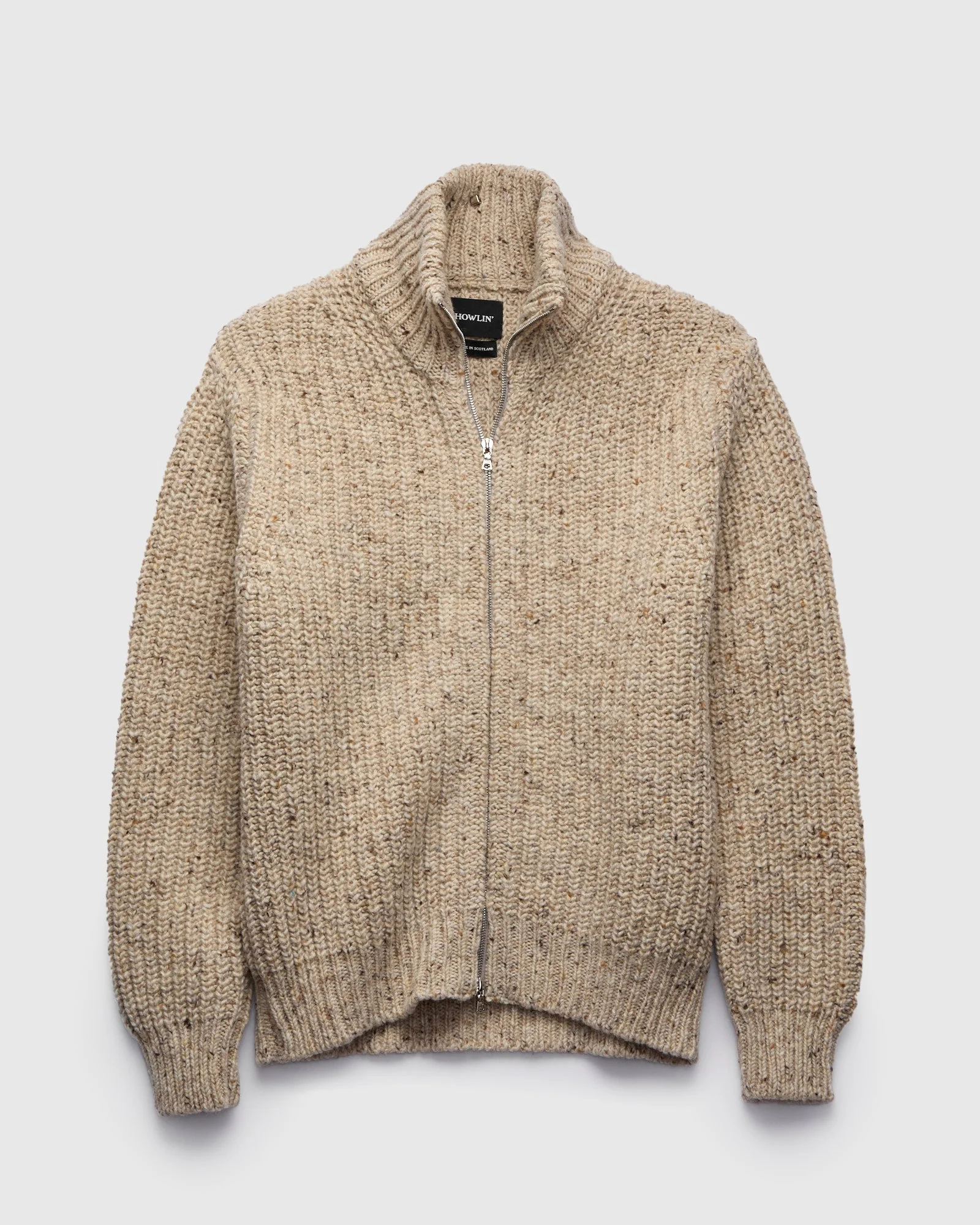 "Loose Ends" Wool Knit Cardigan in Biscuit - 1