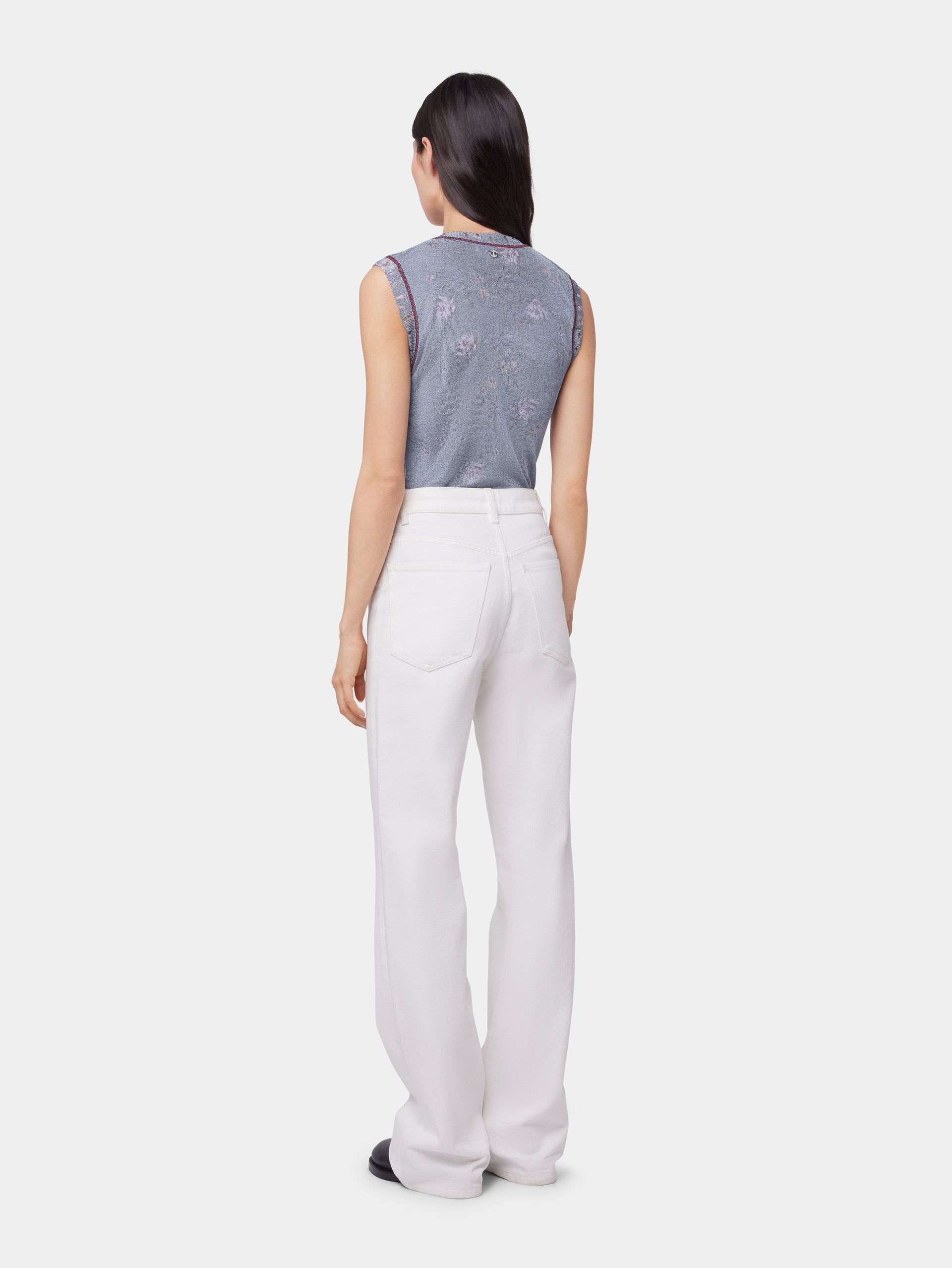 BLUE TANK TOP IN LUREX VISCOSE KNIT - 6