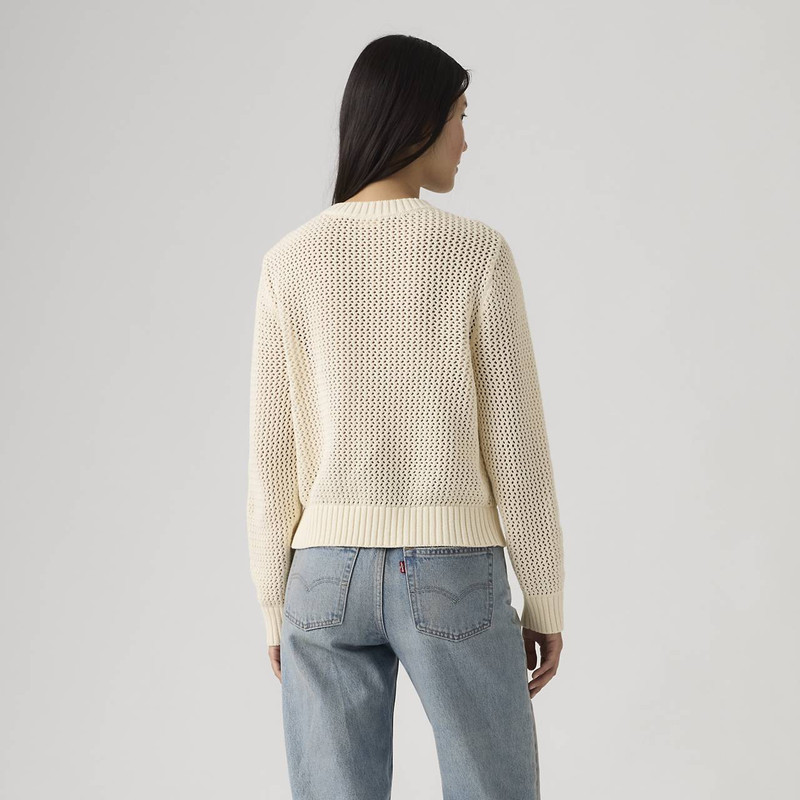 GAELLE LONG-SLEEVE CROCHET PULLOVER 4