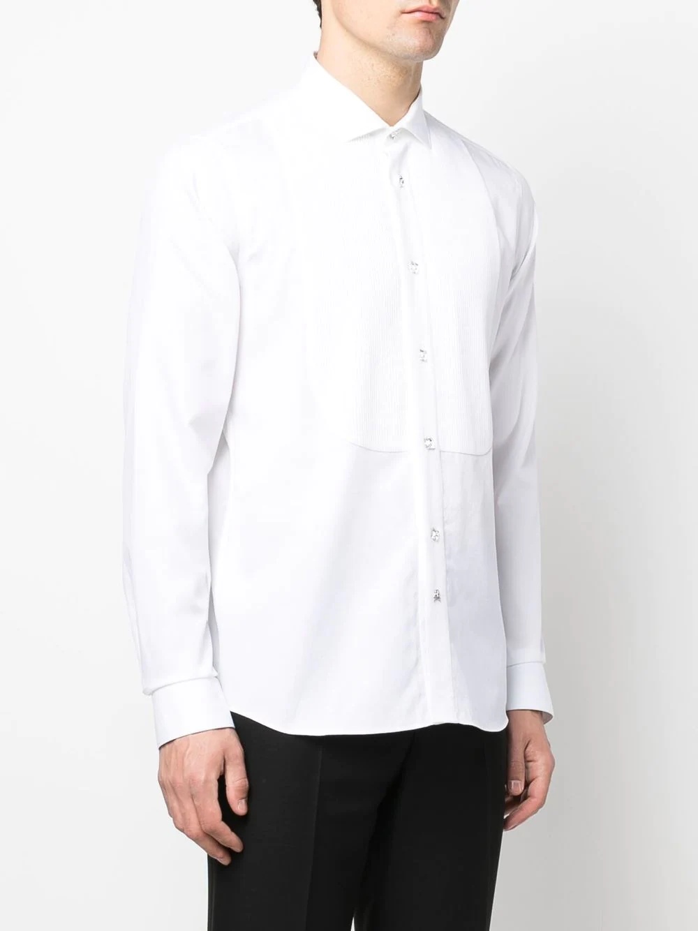 pleated-panel detail shirt - 3