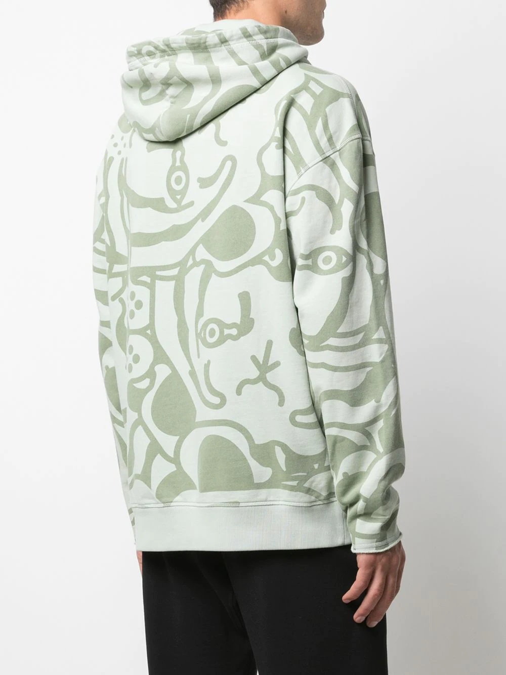 embroidered-motif graphic-print hoodie - 4