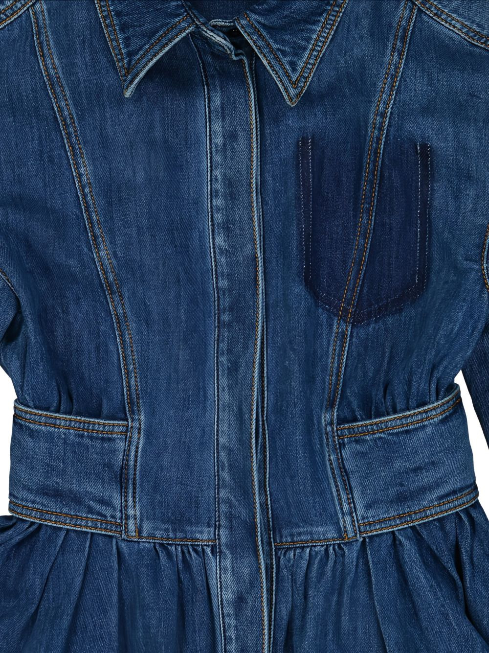 flared denim shirt dress - 3