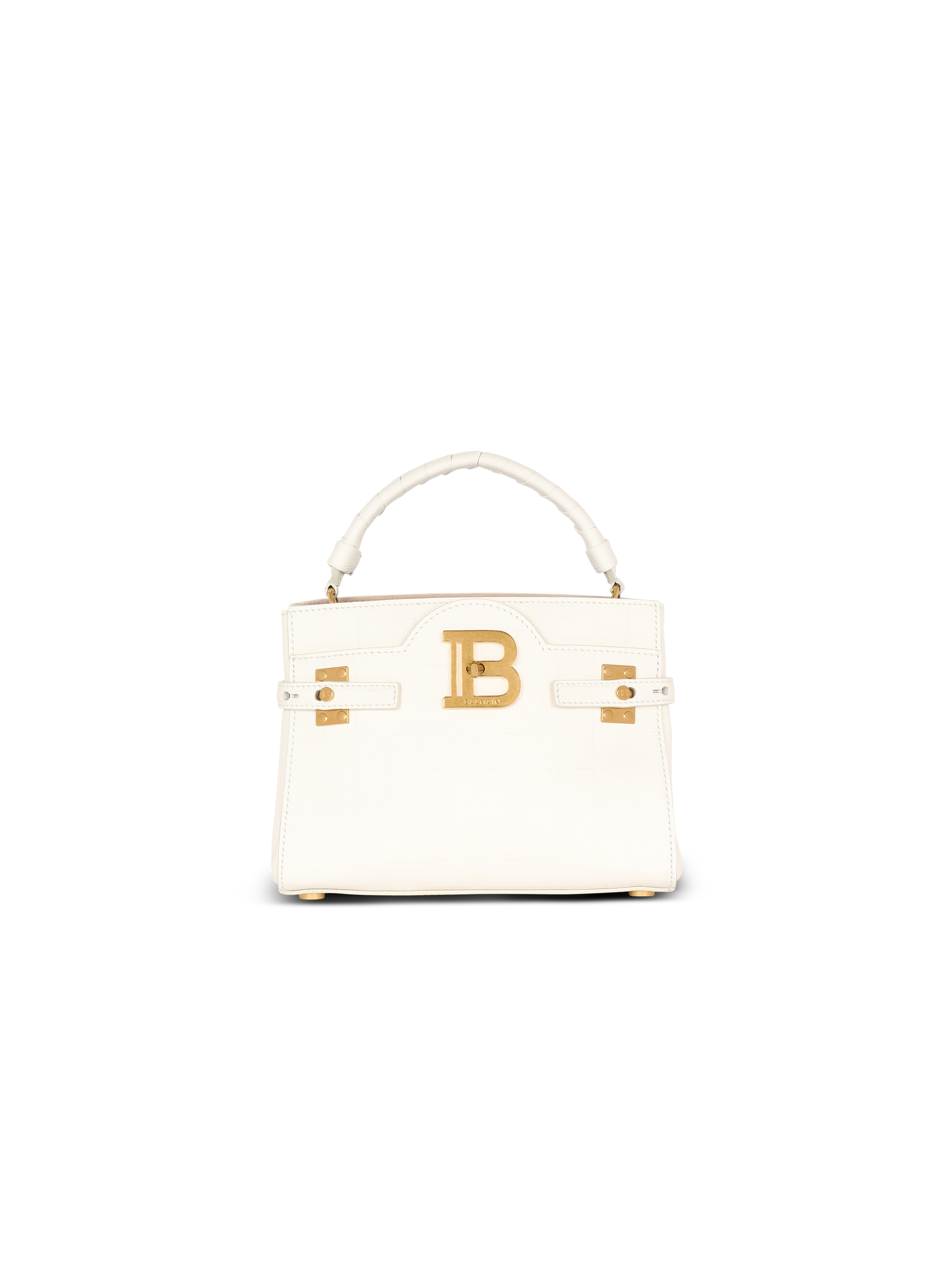 B-Buzz 22 monogrammed top-handle bag in grained leather - 1