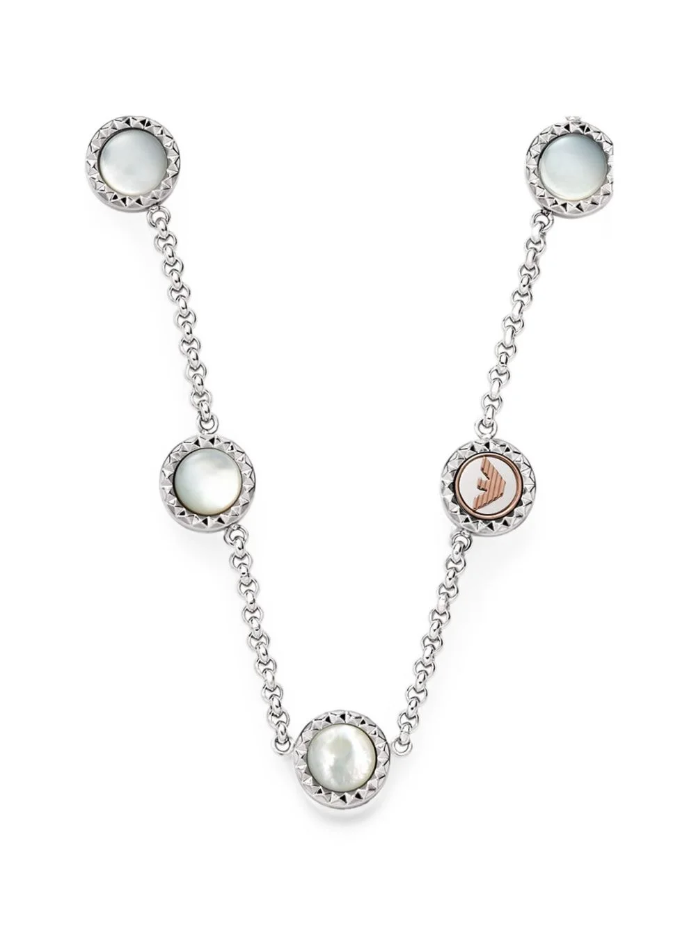 mother-of-pearl logo-plaque necklace - 1