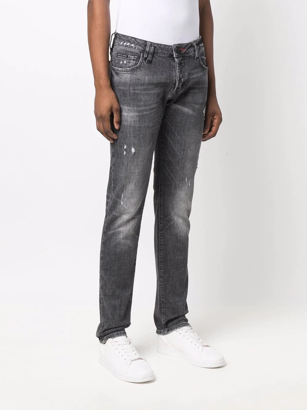 Destroyed straight-cut jeans - 3