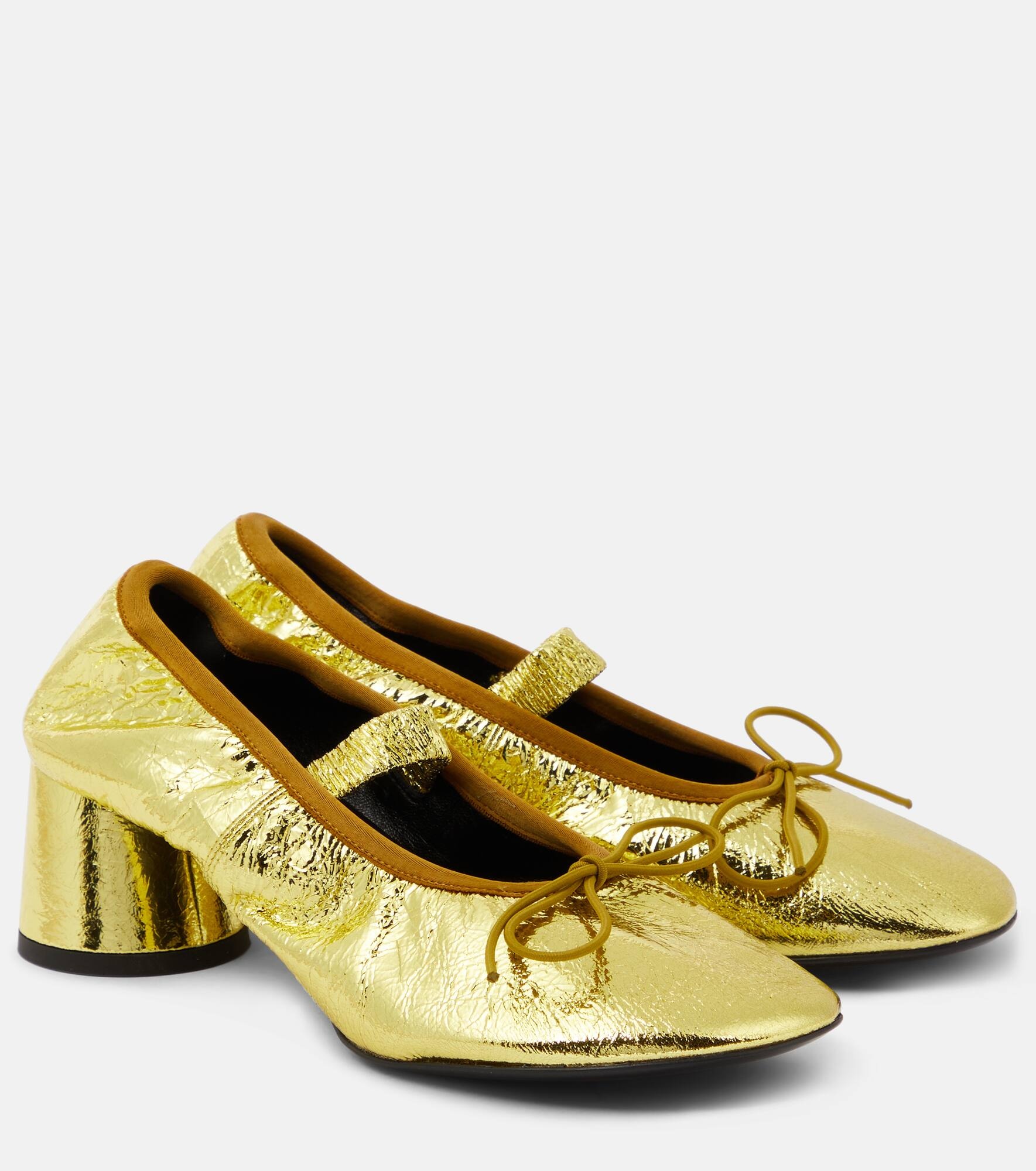 Glove metallic leather Mary Jane pumps - 1