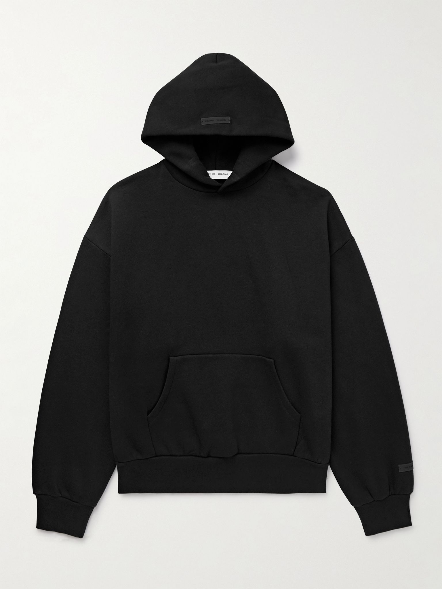 Logo-Appliquéd Cotton-Blend Jersey Hoodie Black - 1