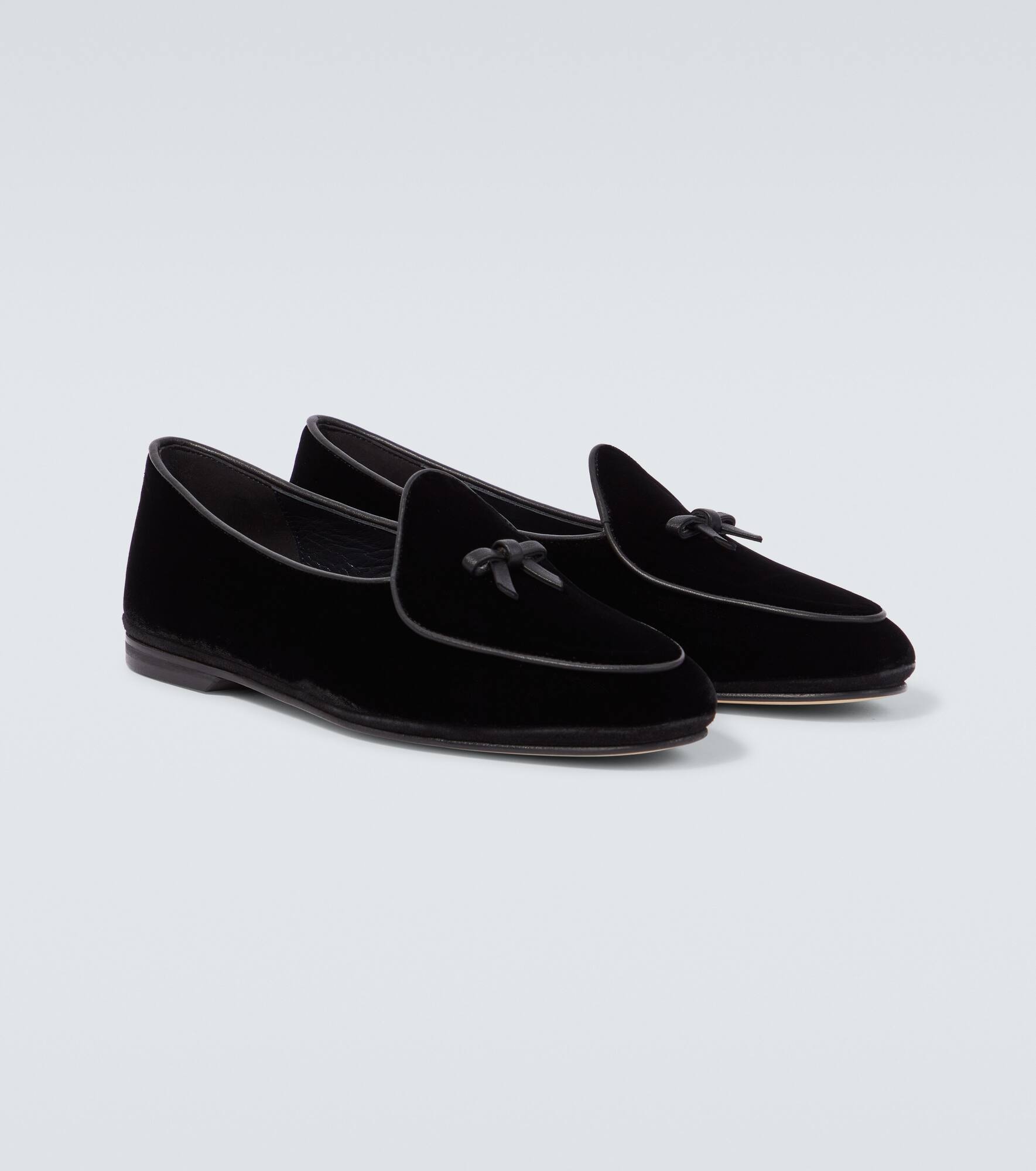 Marphy leather-trimmed velvet loafers - 5