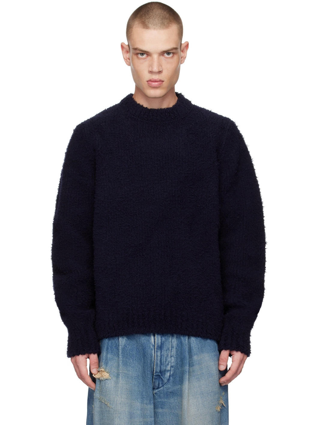 Navy Studded Sweater - 1
