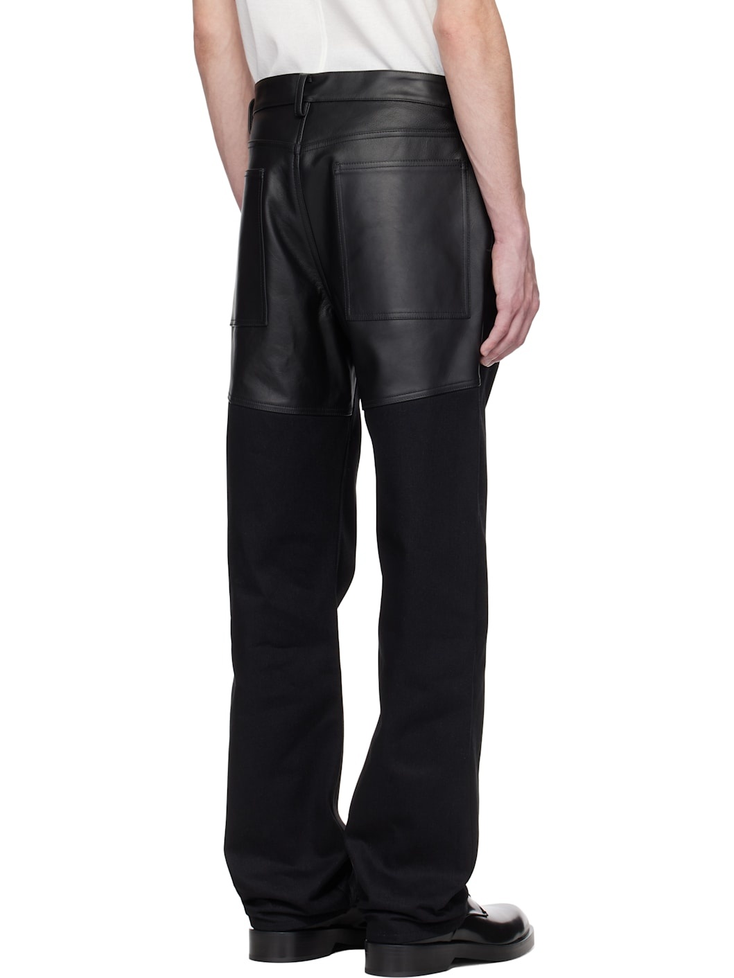 Black WL Leather Jeans - 3