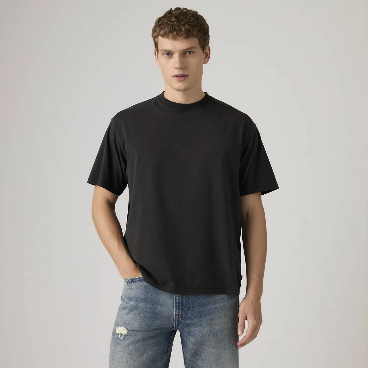 BOXY SHORT-SLEEVE GARMENT DYE T-SHIRT - 1