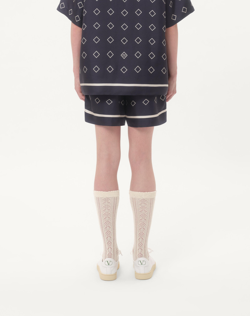 SILK TWILL BERMUDA SHORTS WITH ALL-OVER OPTICOOL PRINT 5