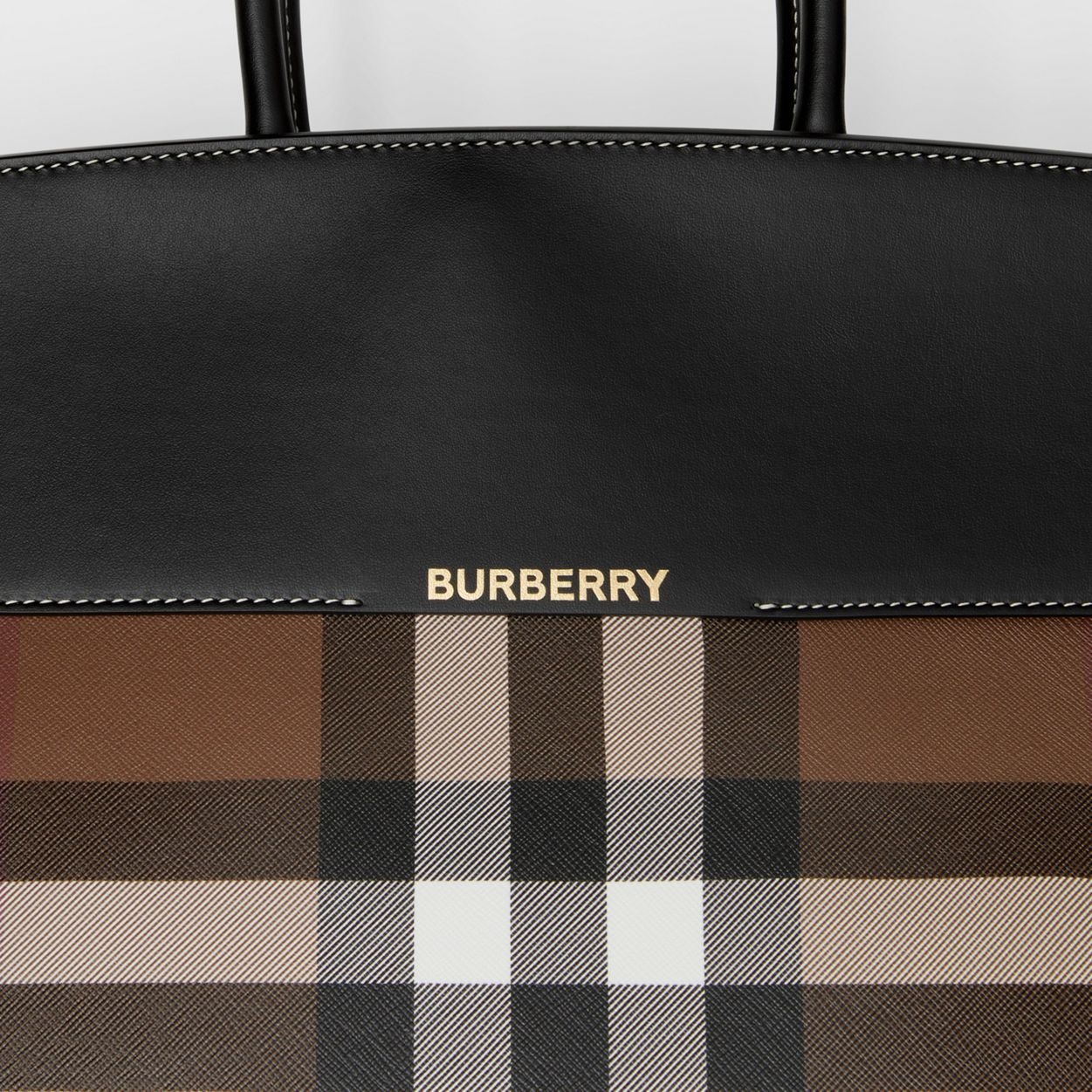 Check and Leather Large Catherine Bag - 2