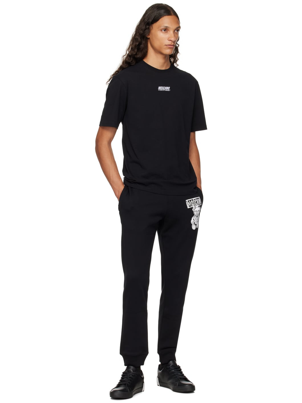 Black Maxi Logo Calfskin Sneakers - 5