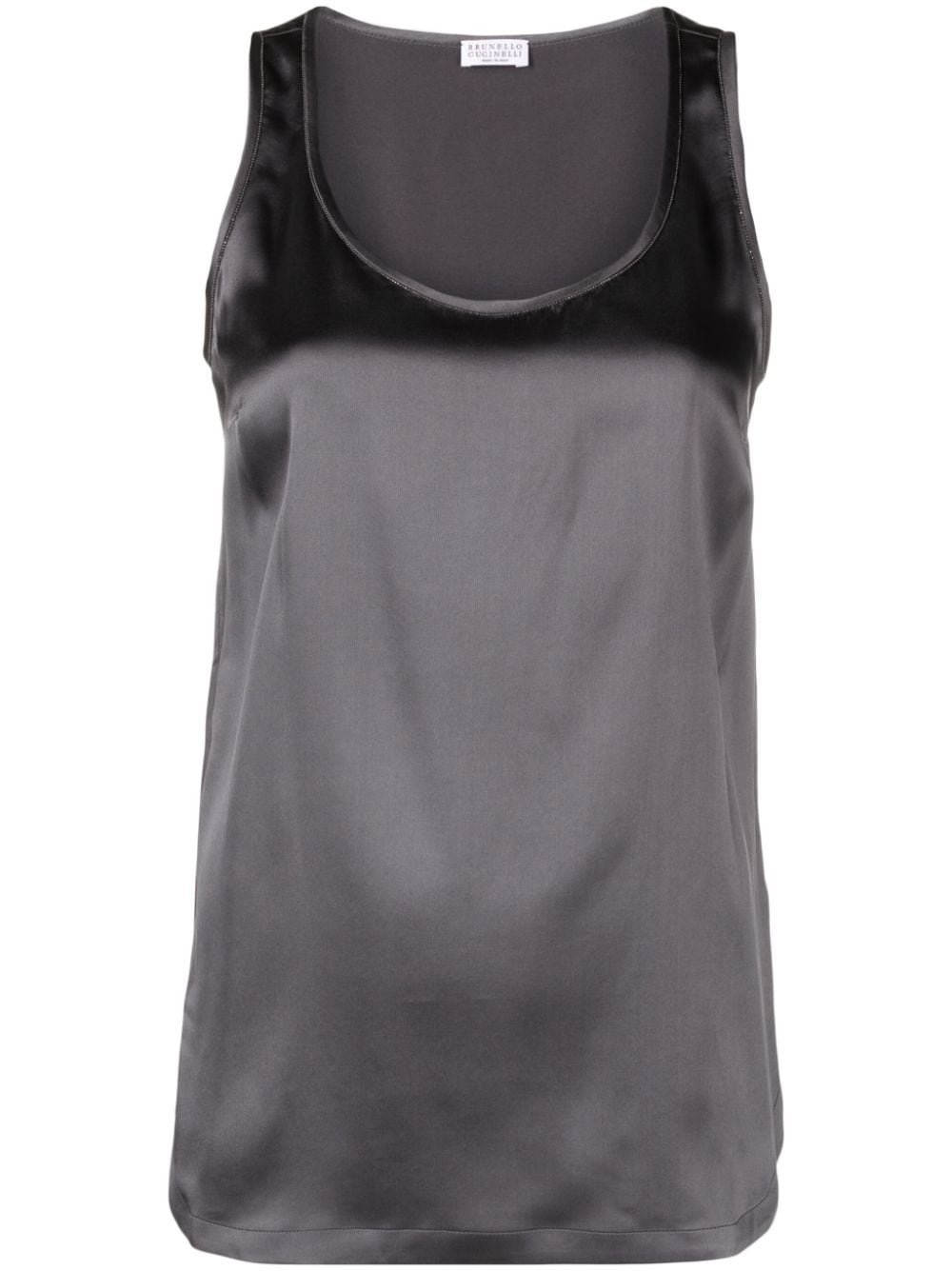 beaded silk satin tank top - 1