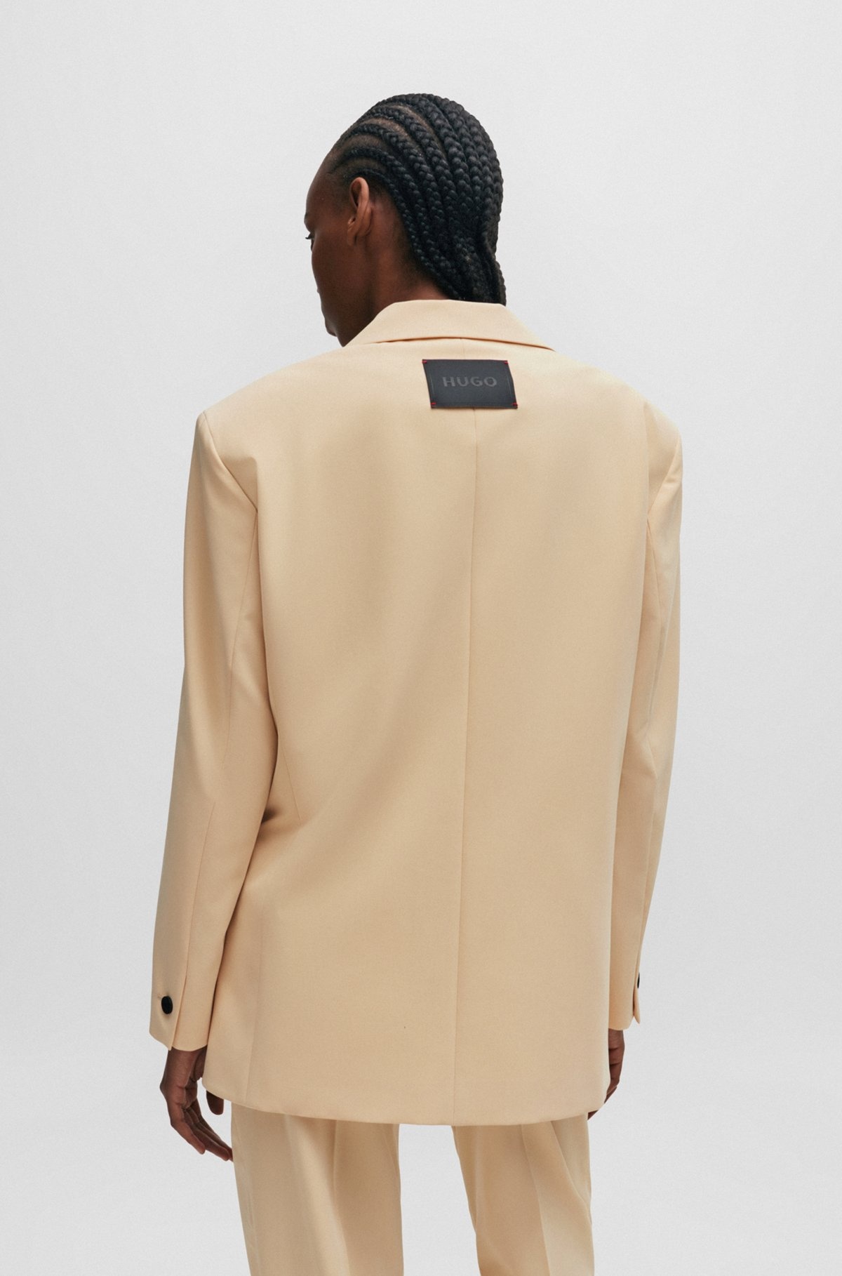 OVERSIZE-FIT JACKET IN STRETCH FABRIC WITH SINGLE BUTTON - 4