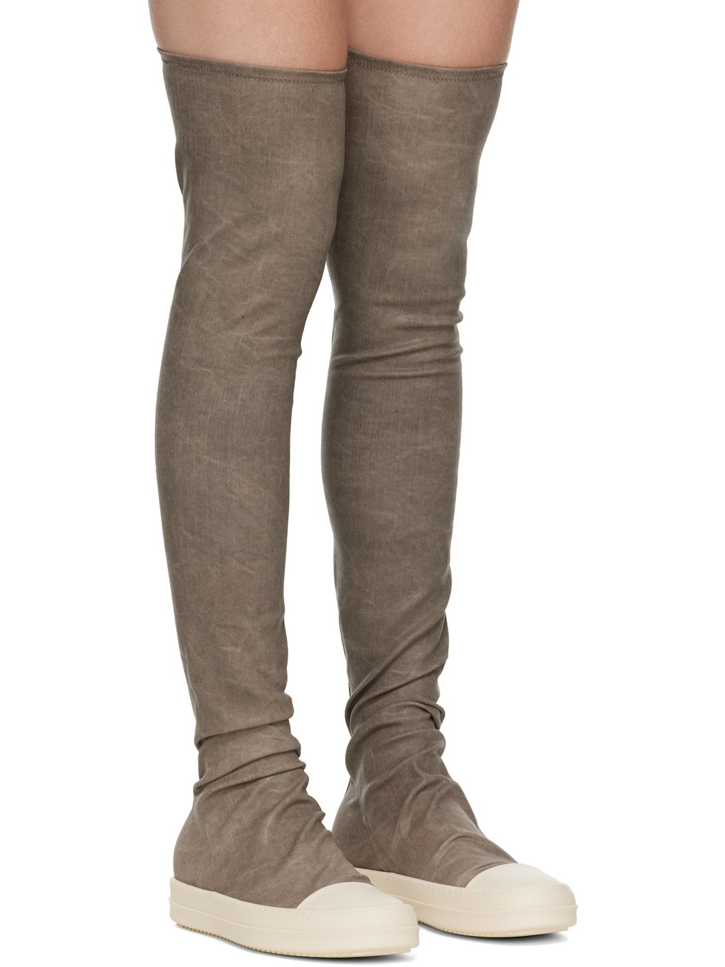 Gray Porterville High Sock Sneaks Tall Boots - 4