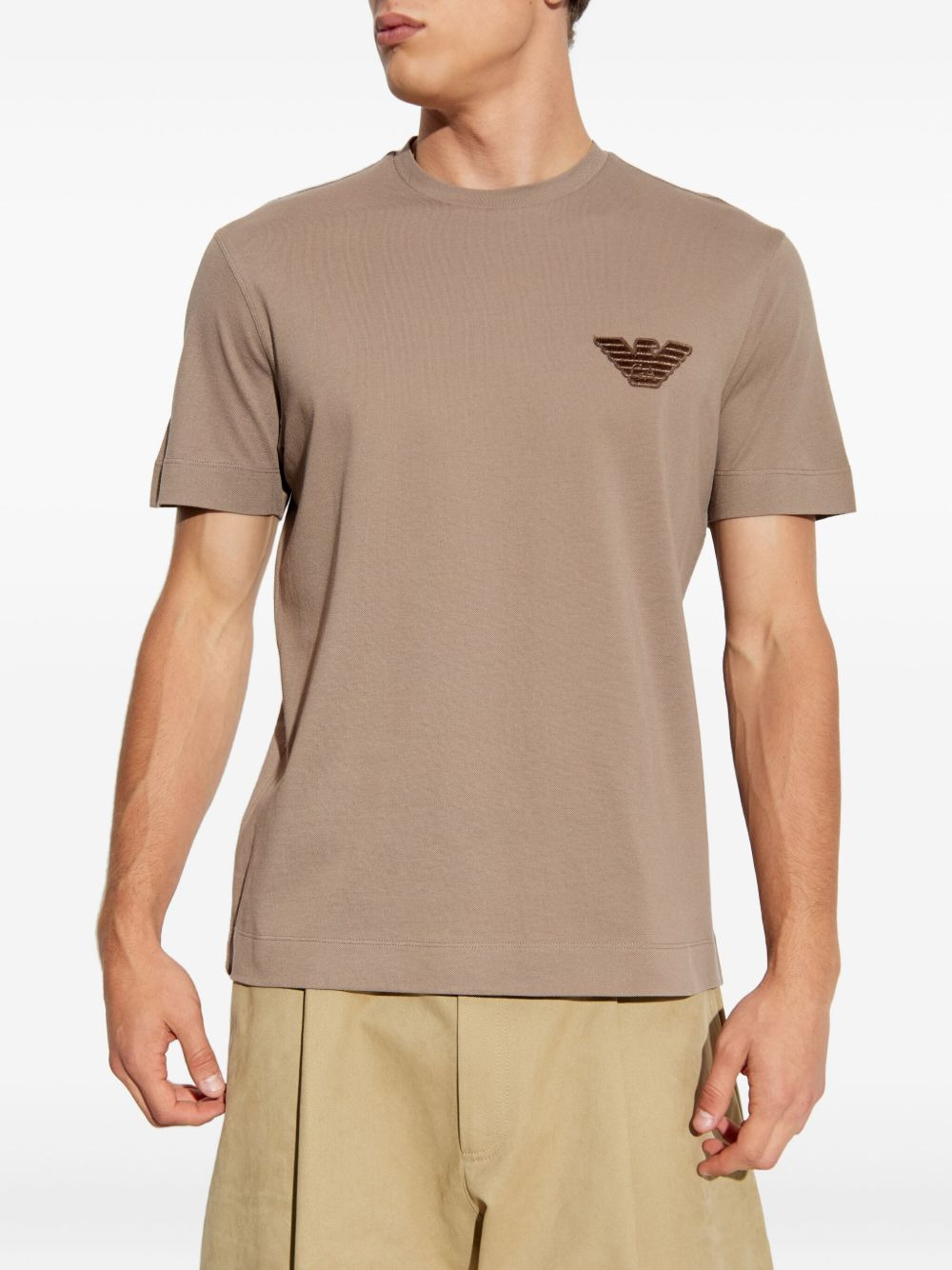 Eagle-patch cotton T-shirt - 3
