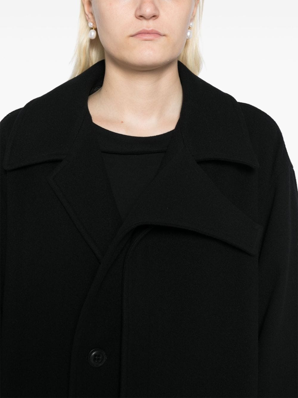 wool single-breasted coat - 5