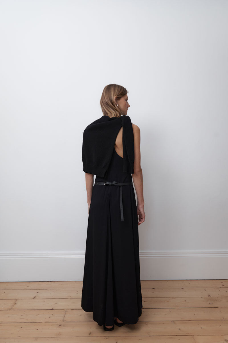 Cut Away Maxi Dress - Black - 9