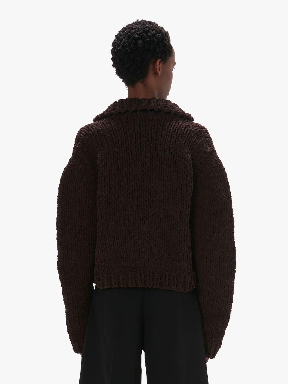 CROPPED CHENILLE CARDIGAN - 3