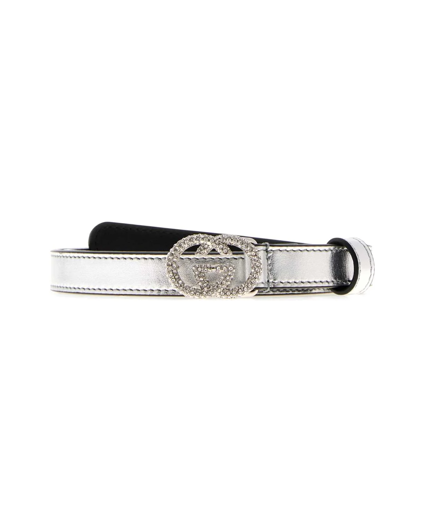 Silver Nappa Leather Belt - 1
