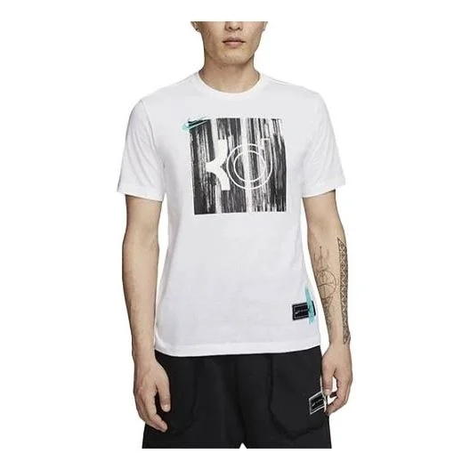 Men's Nike Casual Sports Printing Round Neck Short Sleeve White T-Shirt DD9276-100 - 1
