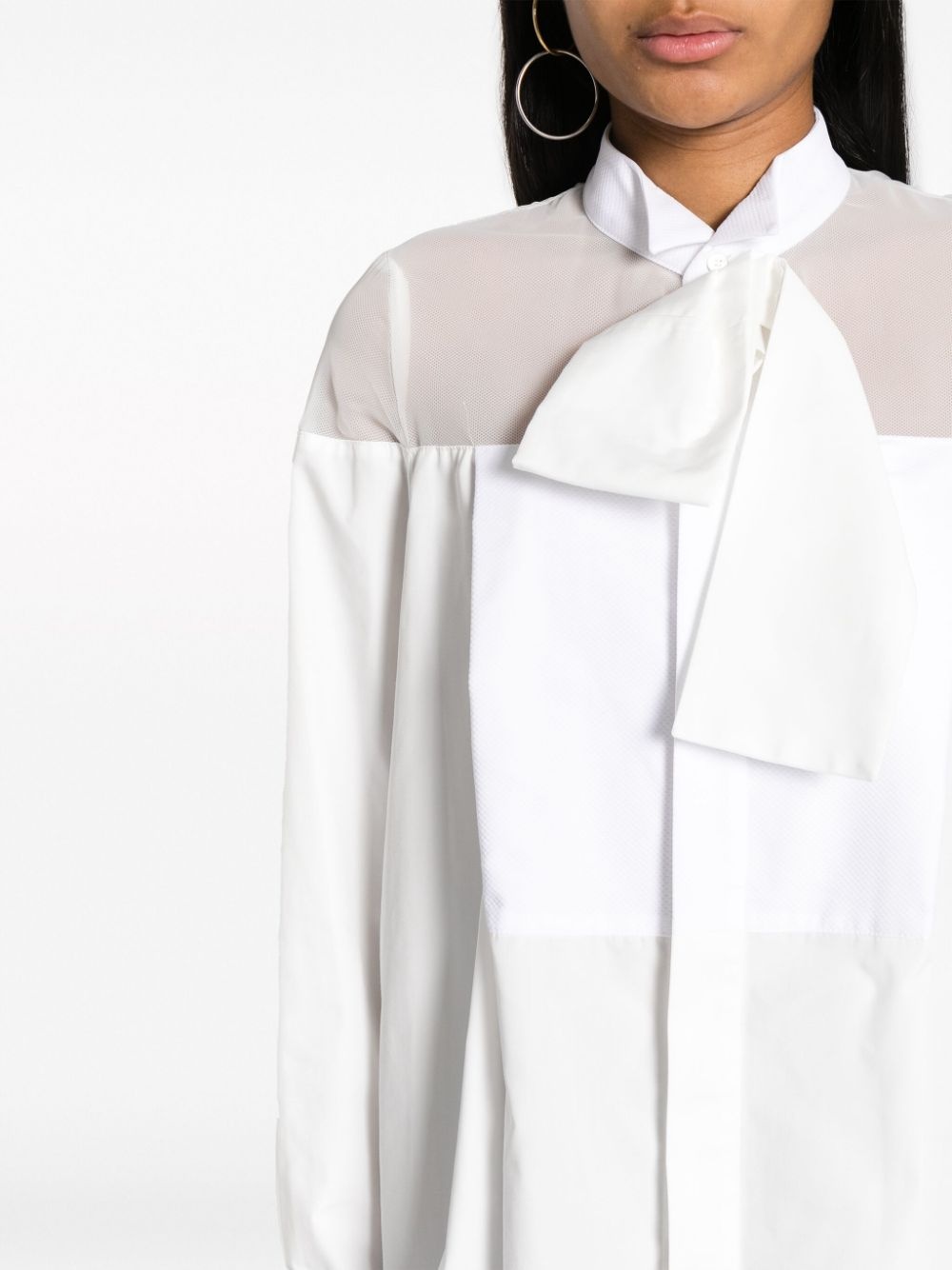 attached-detail sheer-panels shirt - 5