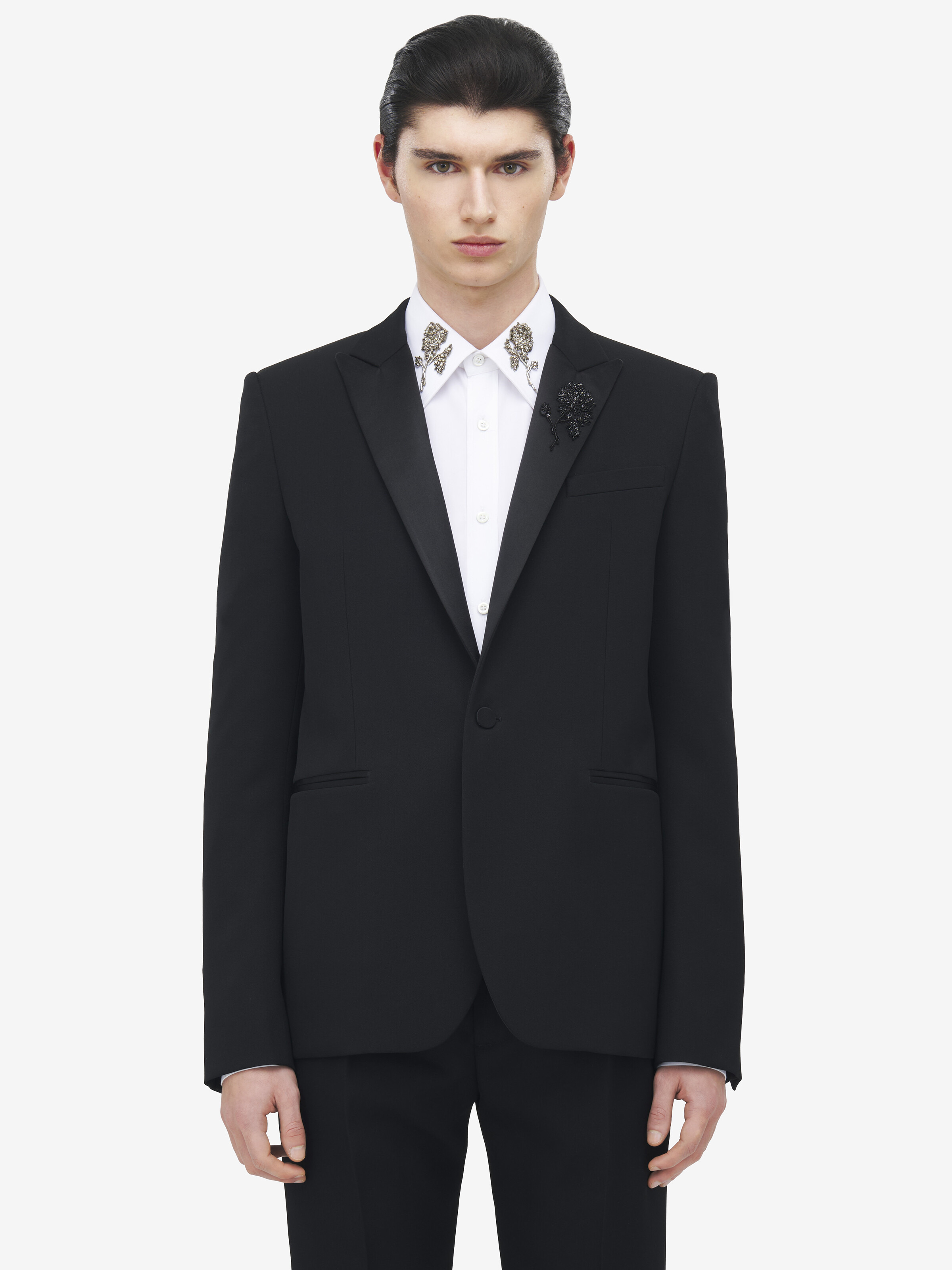 Sailor Tattoo Rose Embroidery Tuxedo Jacket - 2