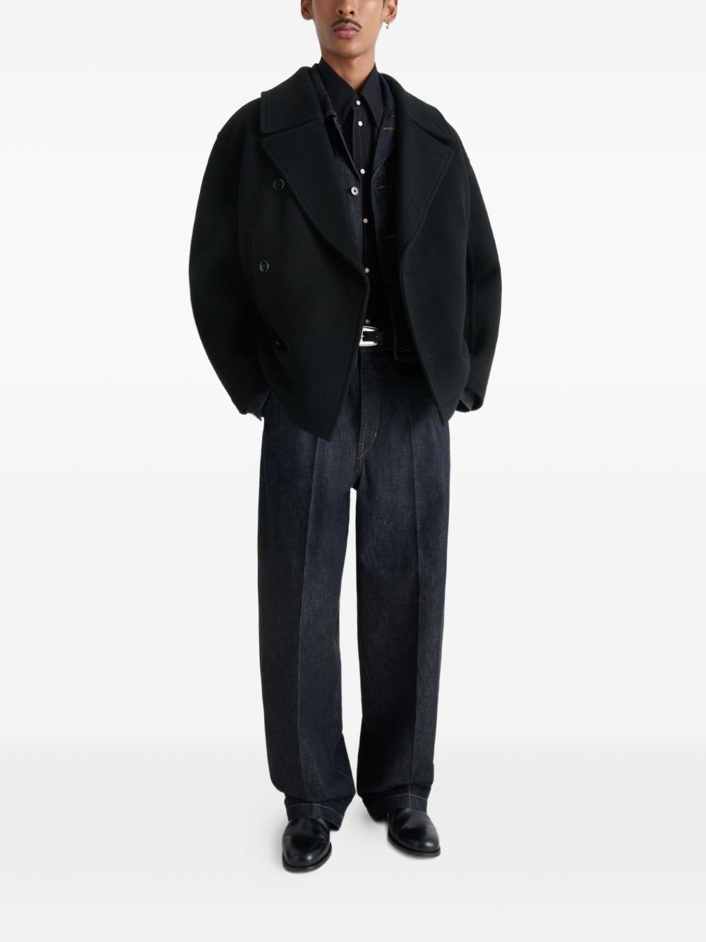 double-breasted peacoat - 2
