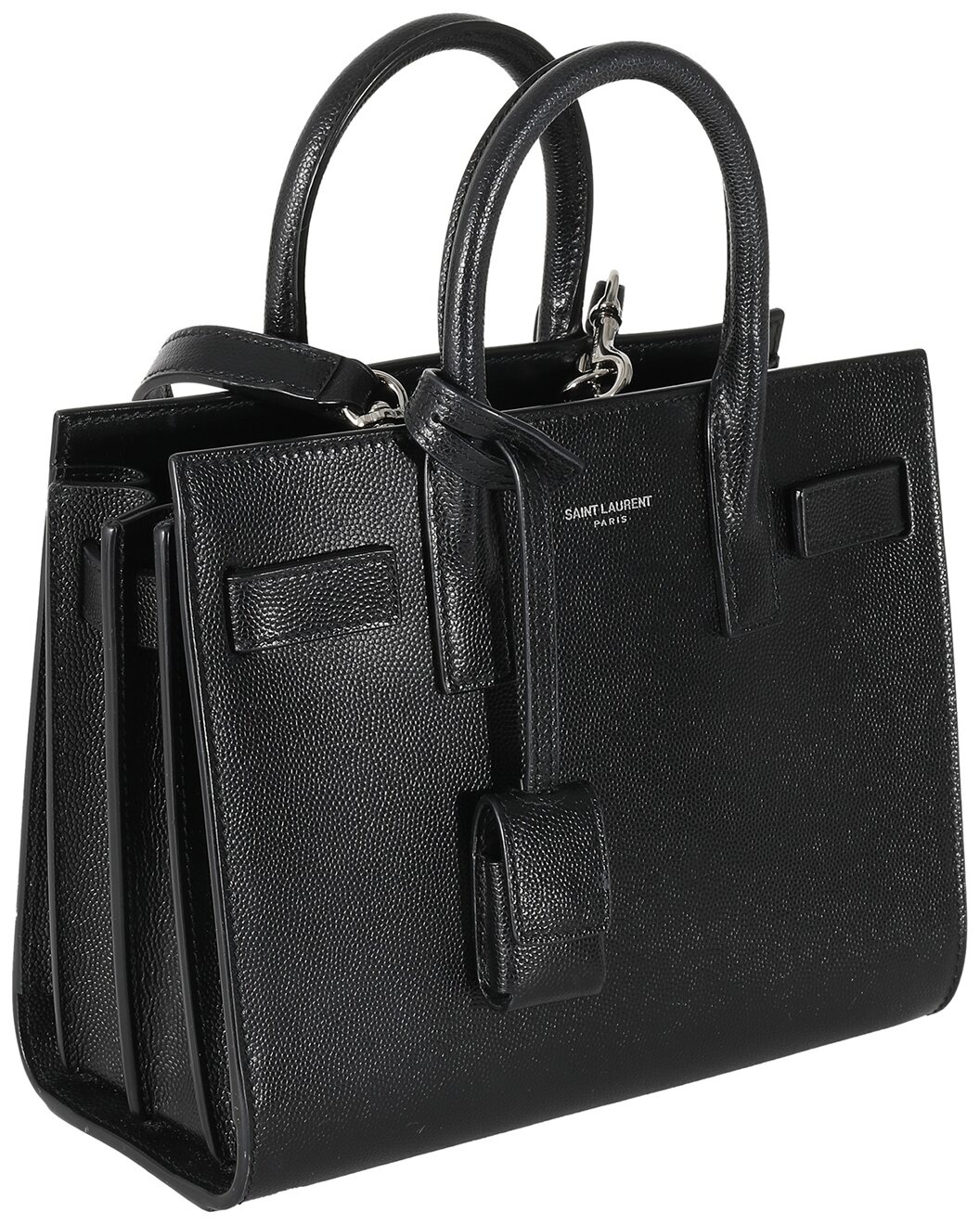 Saint Laurent Black Grained Leather Nano Sac De Jour (Authentic Pre-Loved) - 4