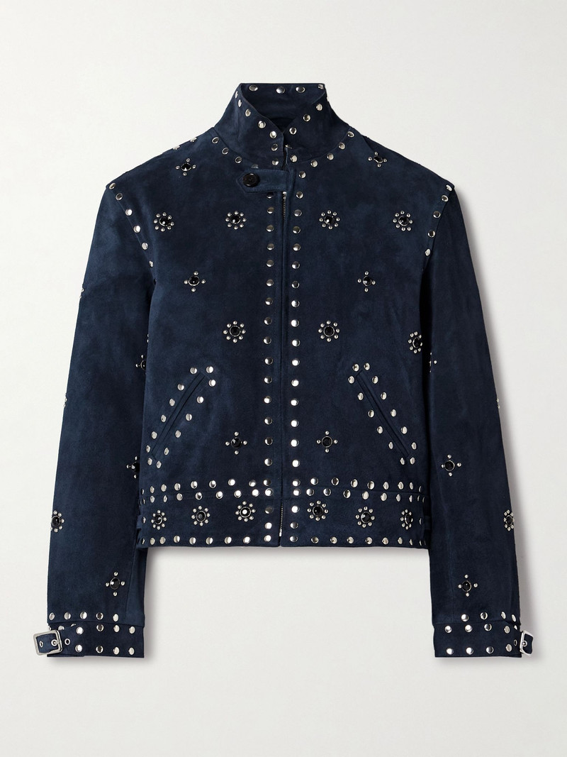 Howard embellished suede jacket Navy 1