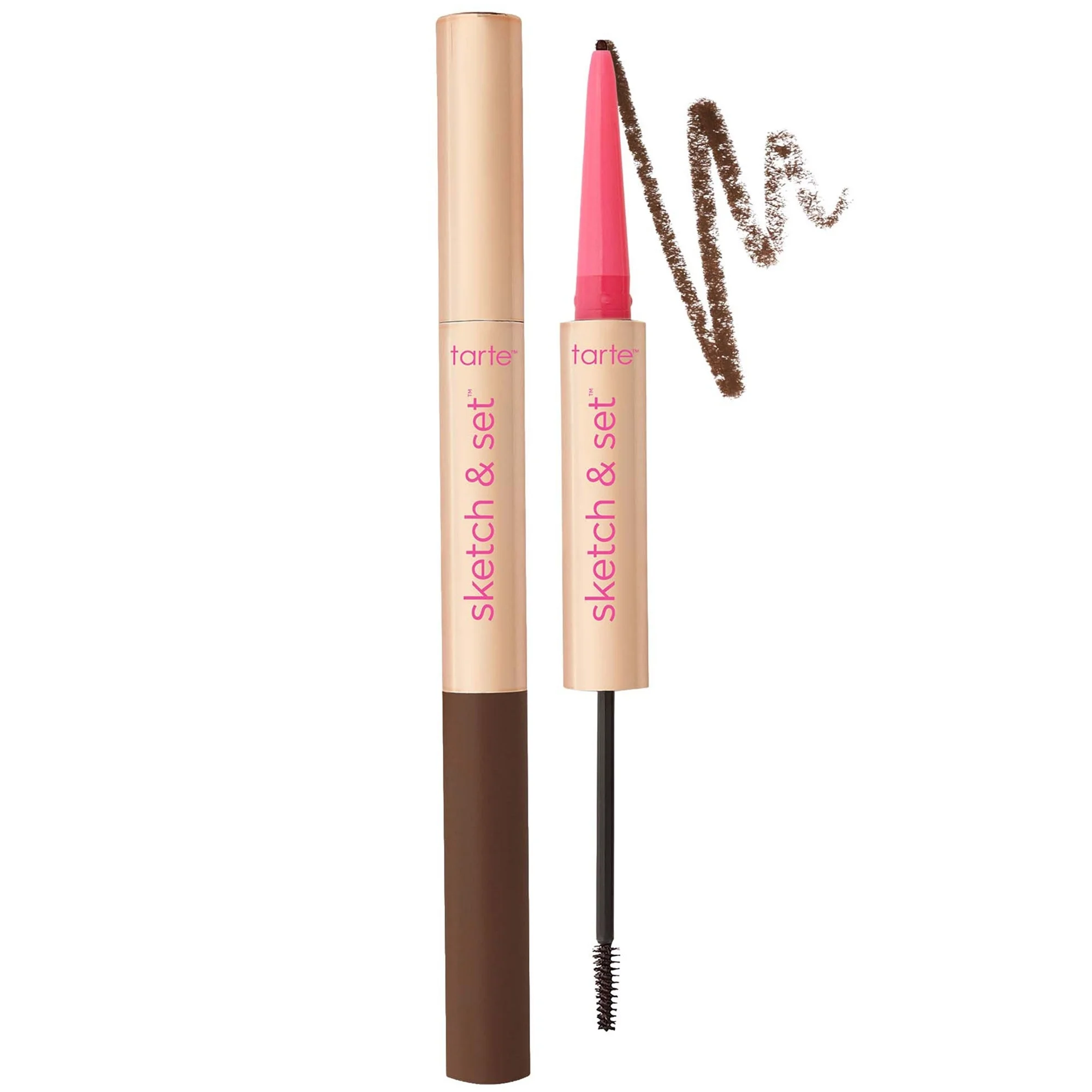 tarte Big Ego Sketch Set Eyebrow Definer Pencil & Tinted Gel 2 piece - Dark Warm Brown - 1